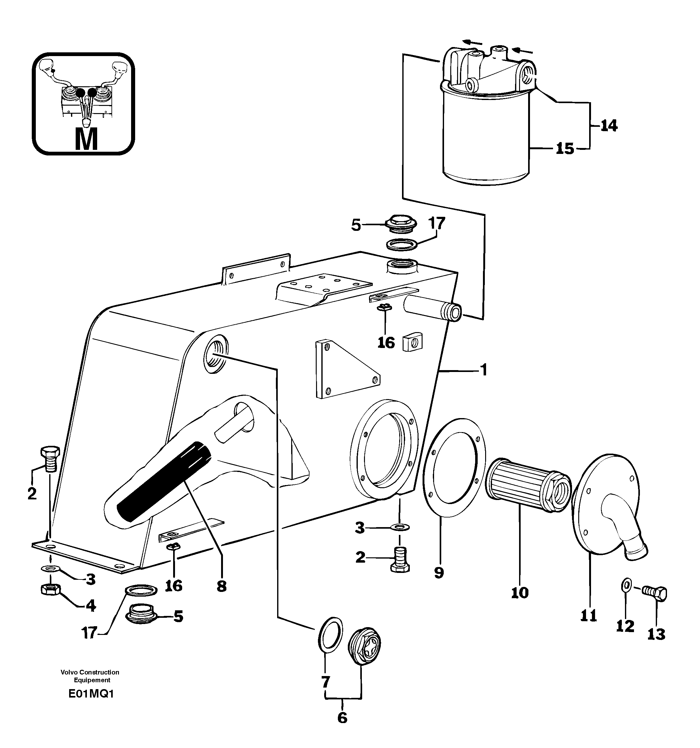 Hydraulic tank — volvo parts diagram
