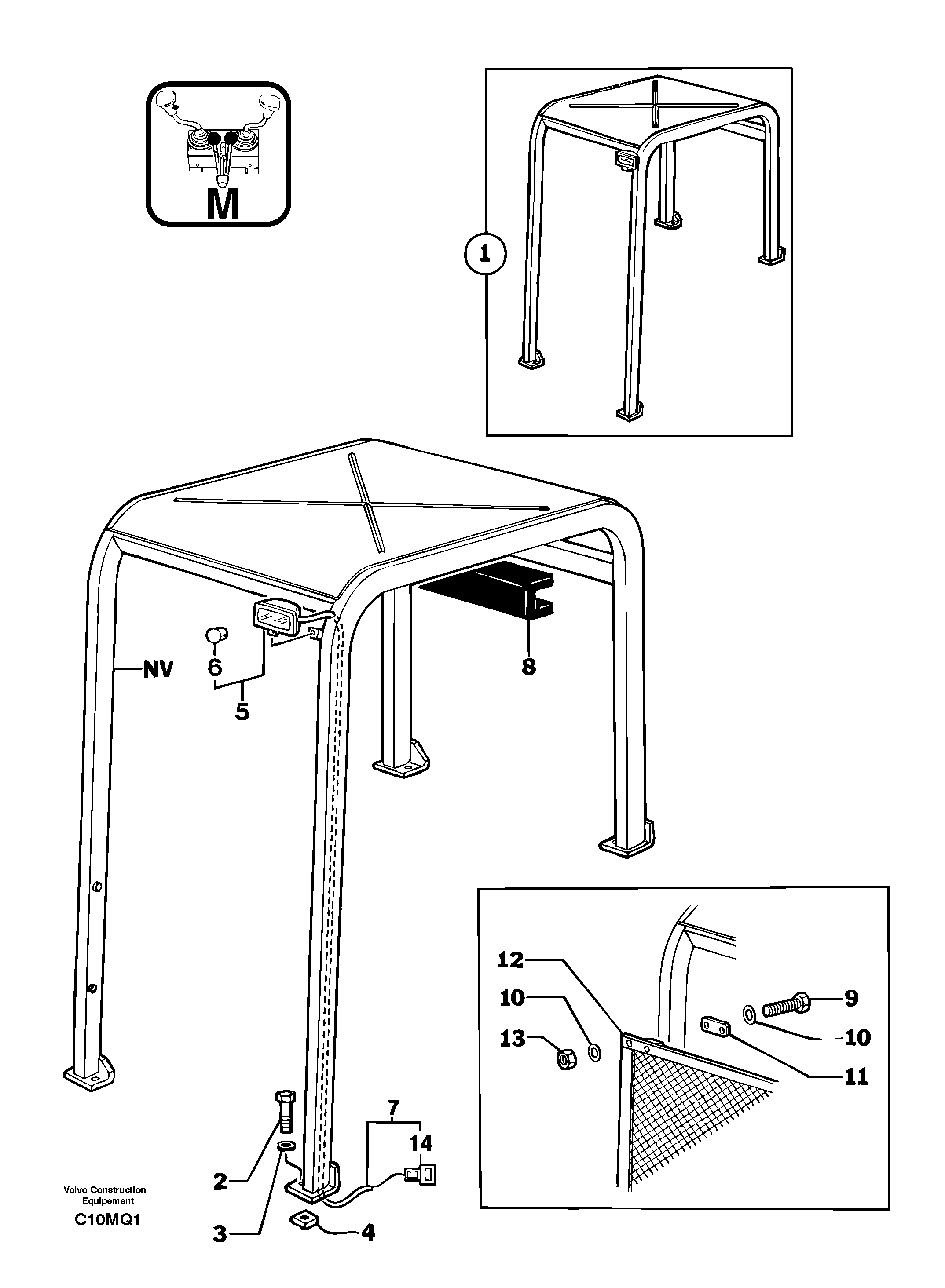 Canopy / protective grating — volvo parts diagram