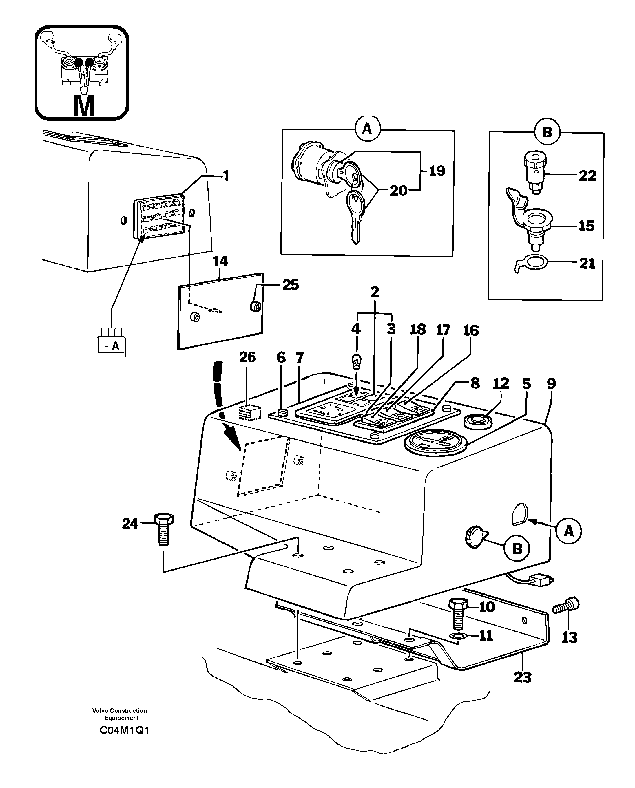 Operator's station : instrument panel ( right ) — volvo parts diagram
