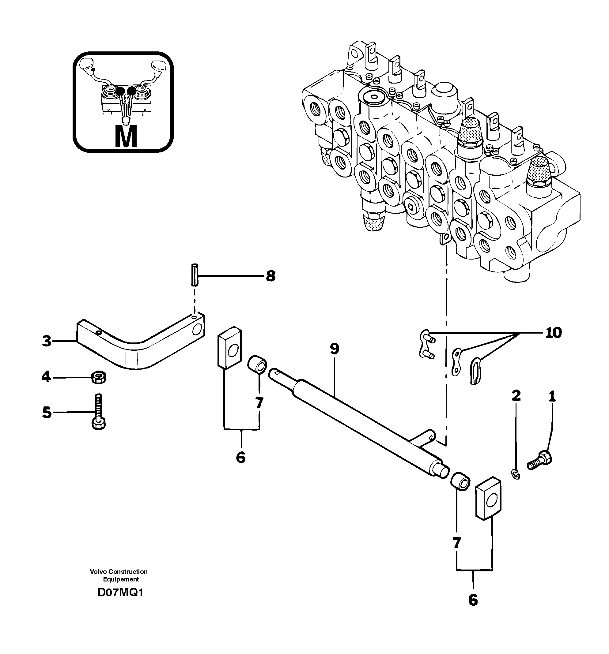 Control pedal : rock breaker — volvo parts diagram