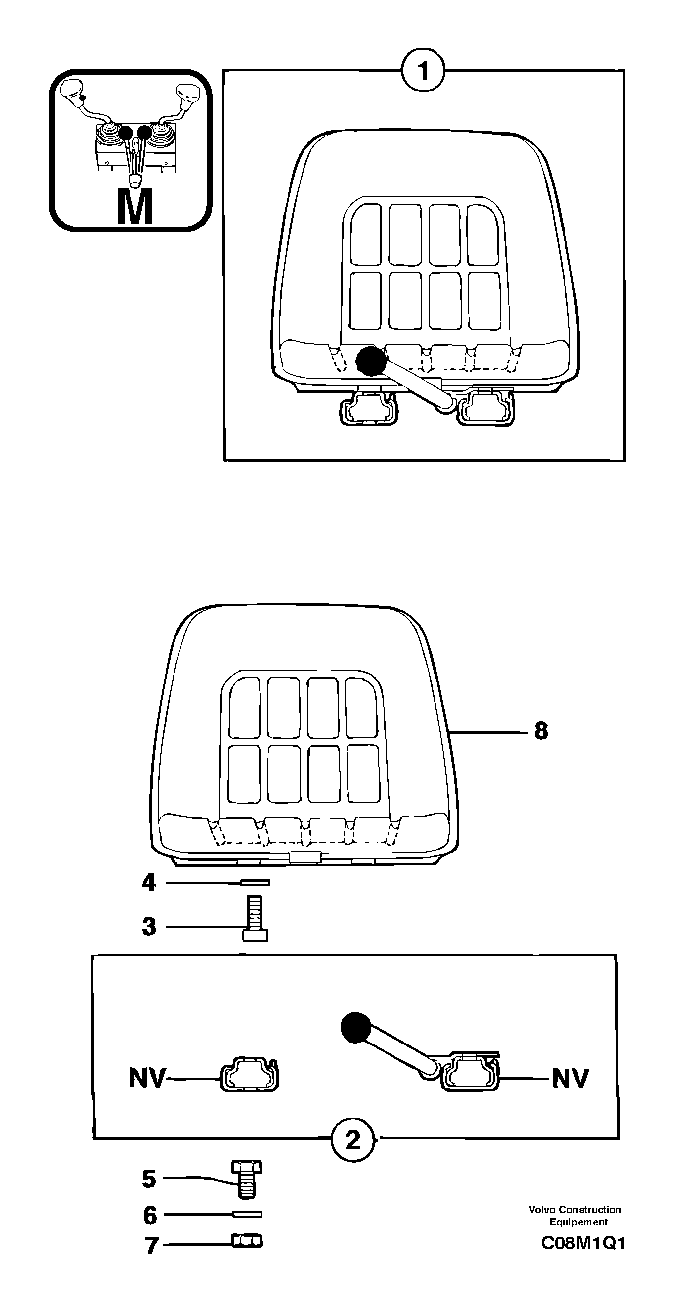 Standard seat — volvo parts diagram