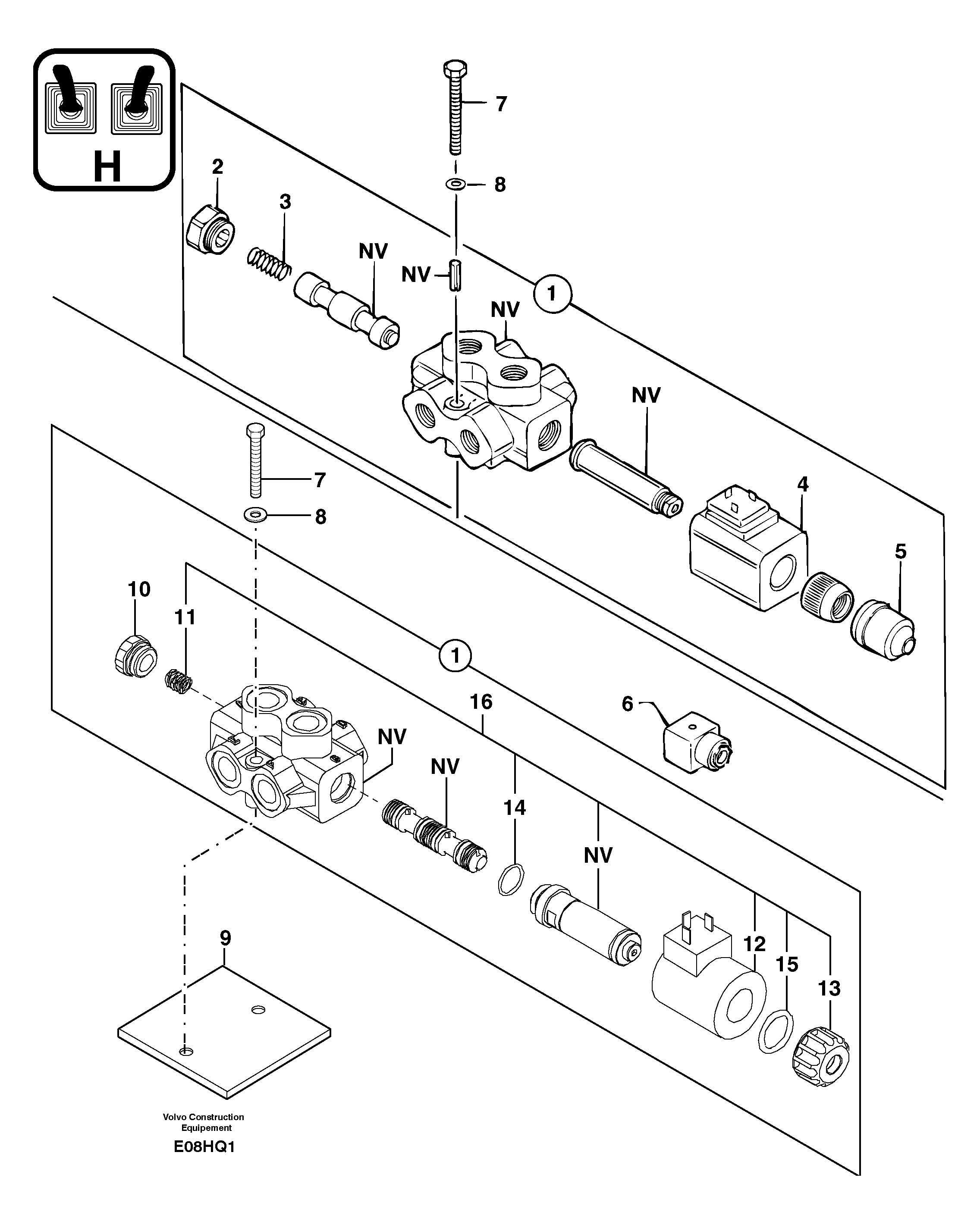 Slewing-offset selector switch — volvo parts diagram