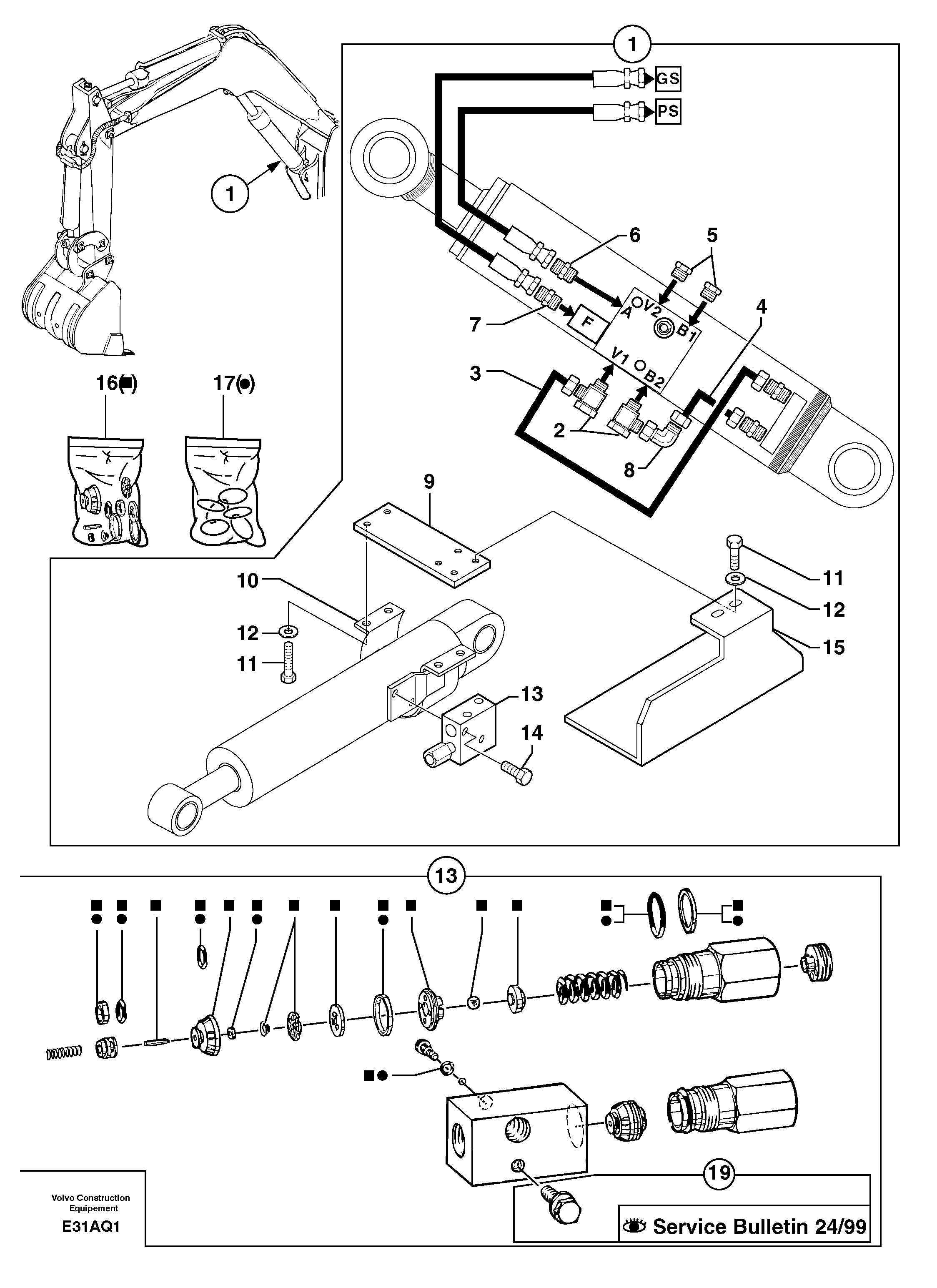 Safety valve ( boom cylinder ) — volvo parts diagram
