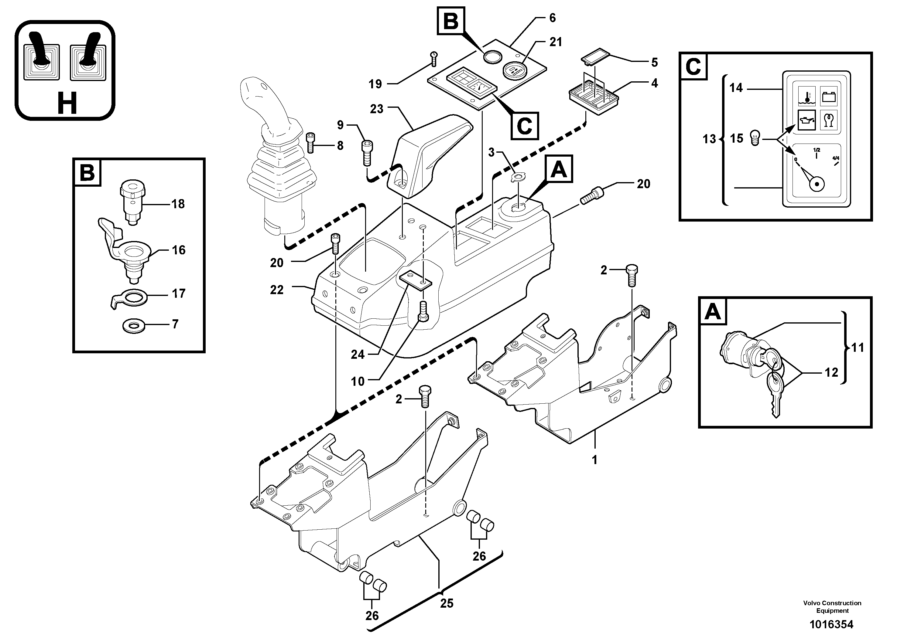 Operator's station : instrument panel ( right ) — volvo parts diagram
