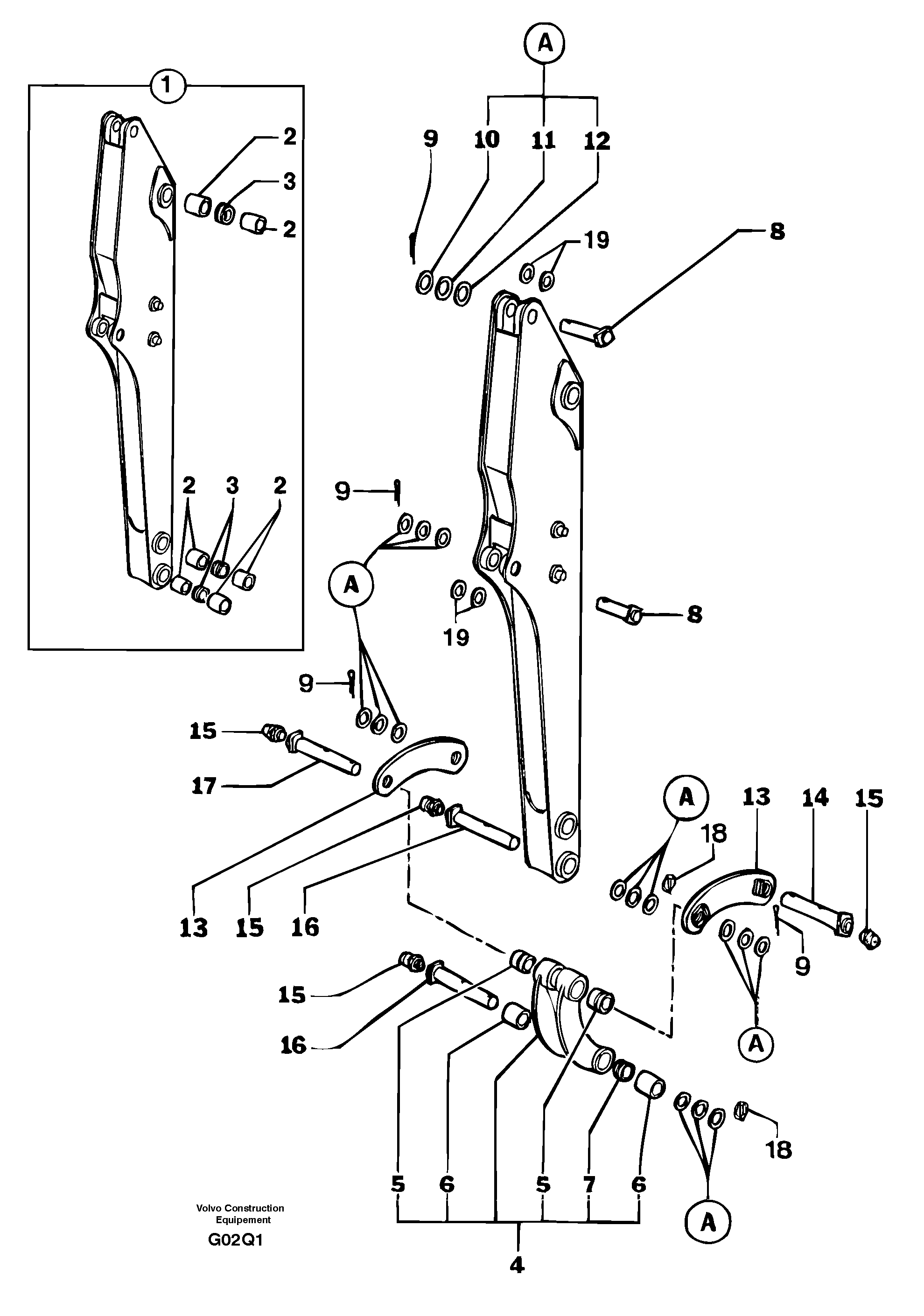 Dipper arm — volvo parts diagram