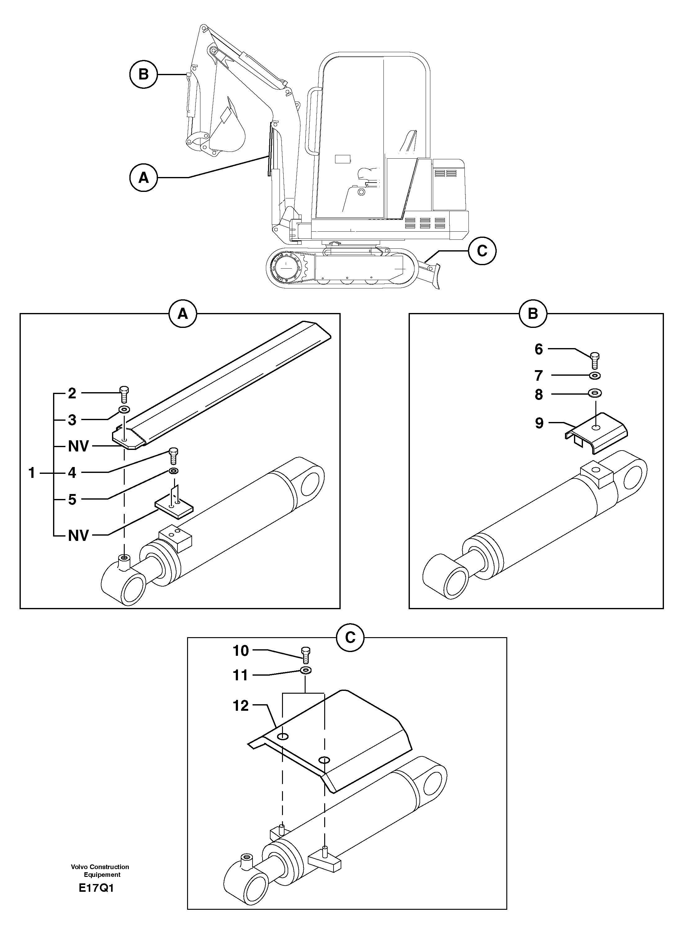 Cylinder rod protection — volvo parts diagram