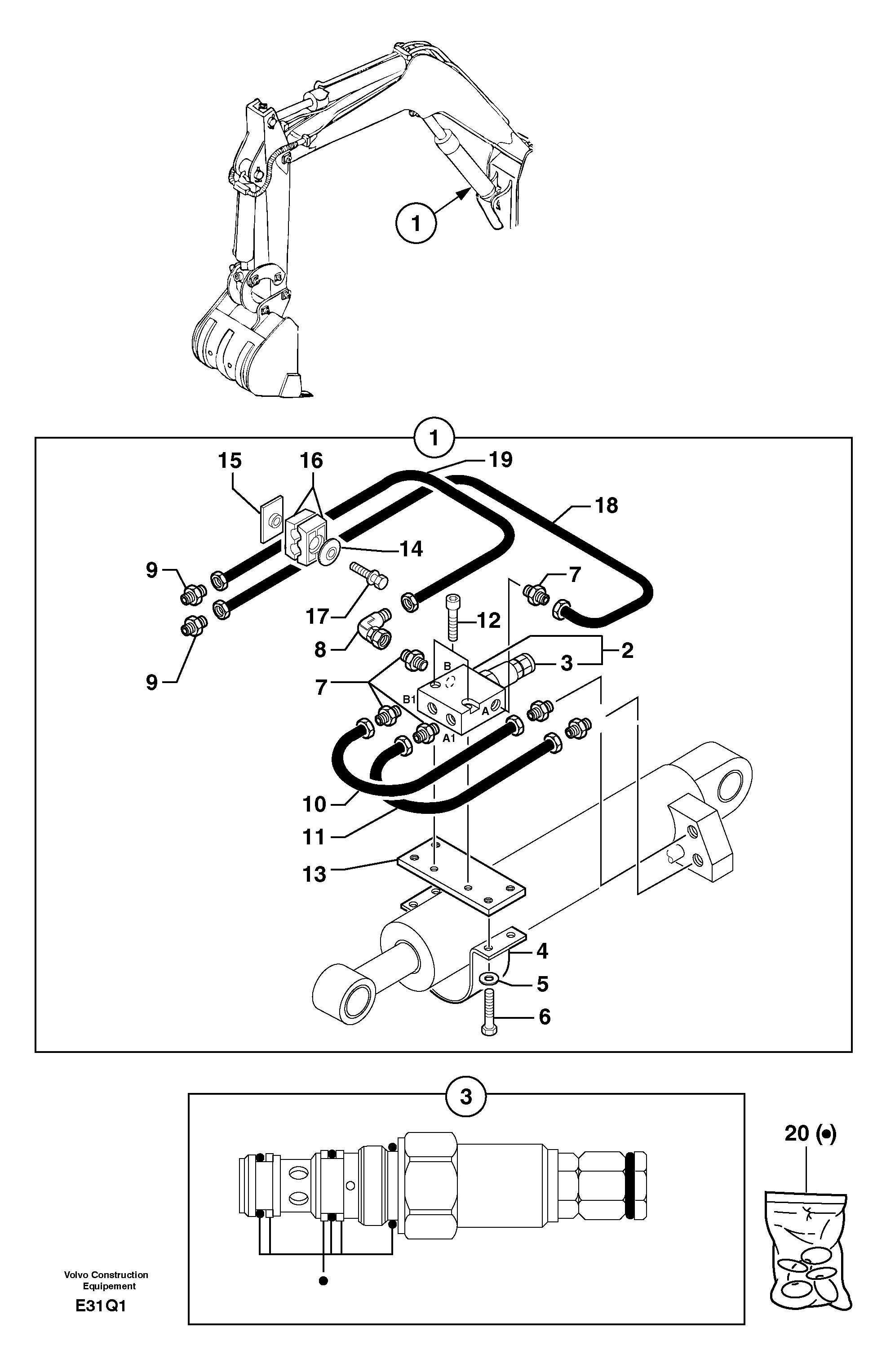 Safety valve ( boom cylinder ) — volvo parts diagram