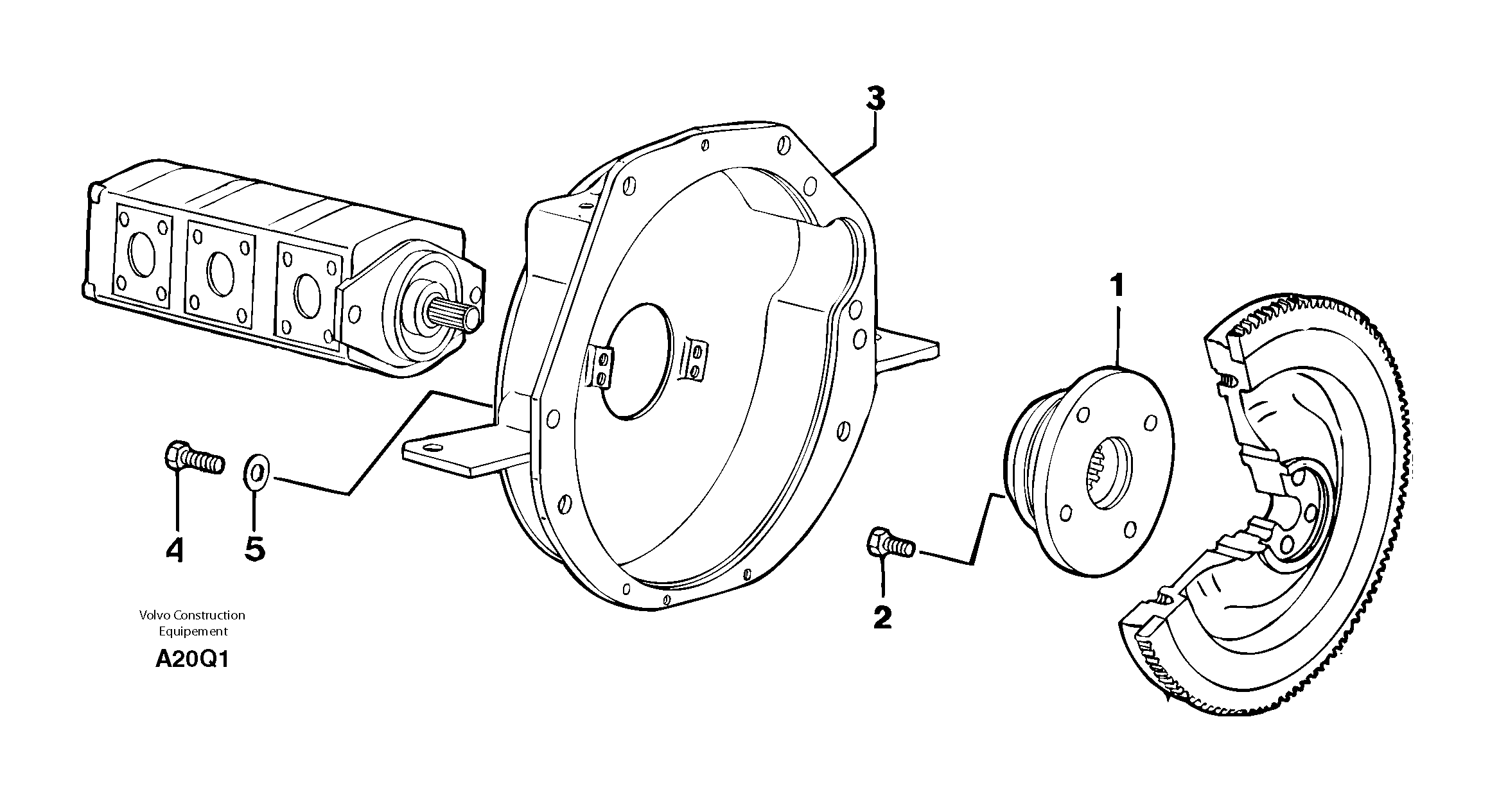 Engine coupling / hydraulic pump — volvo parts diagram