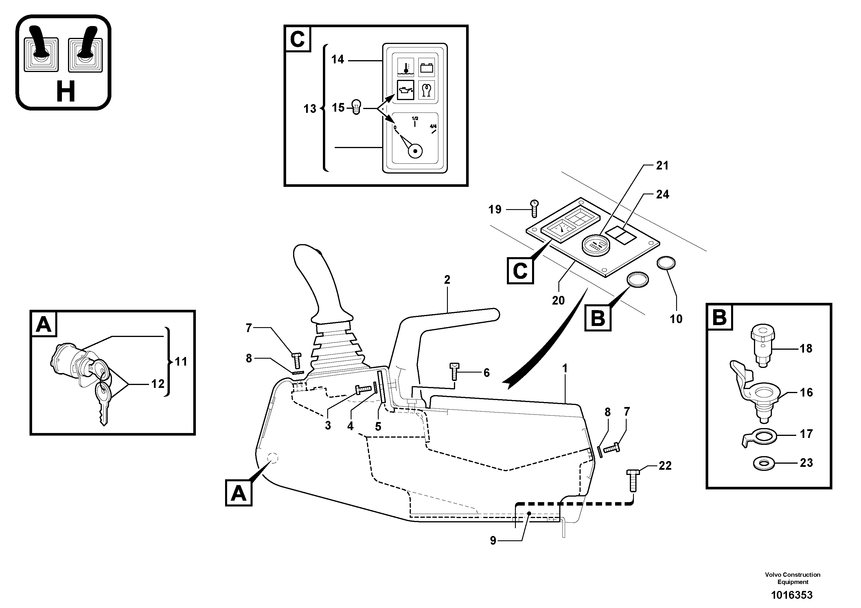 Operator's station : instrument panel ( right ) — volvo parts diagram