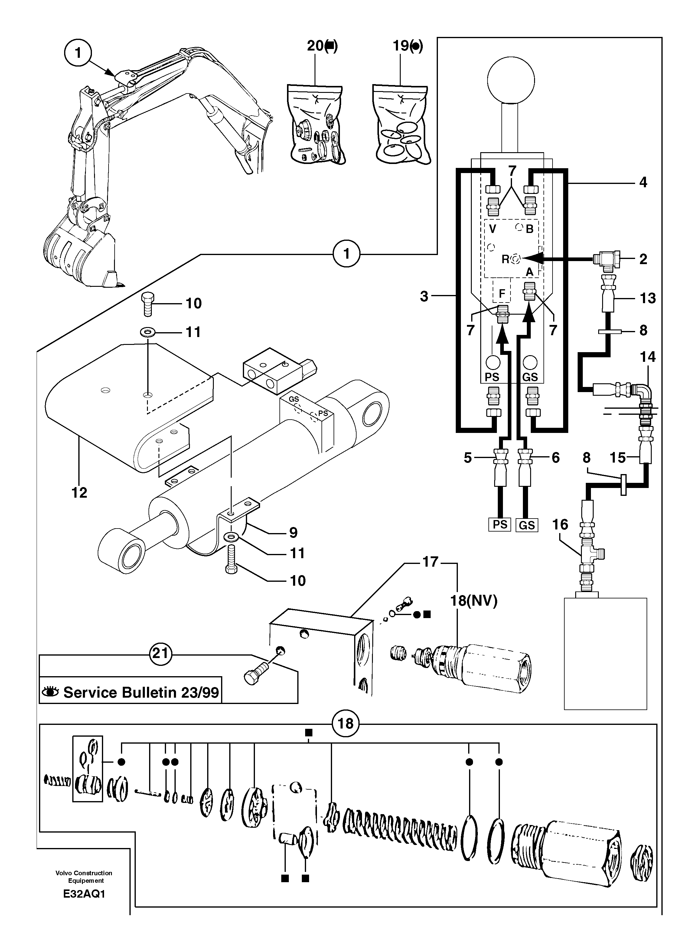 Safety valve ( dipper arm cylinder ) — volvo parts diagram