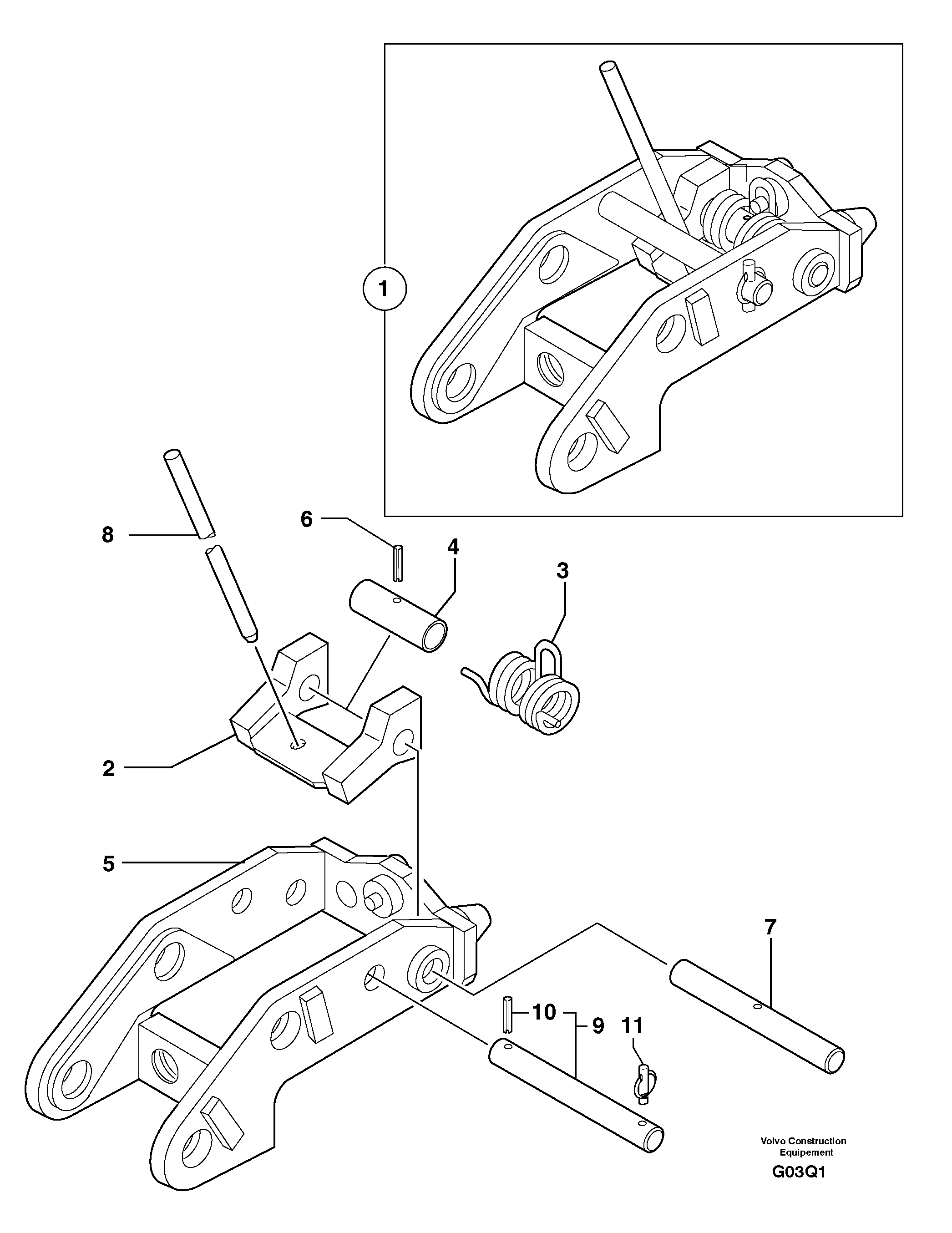 Tool holder / mechanical control — volvo parts diagram