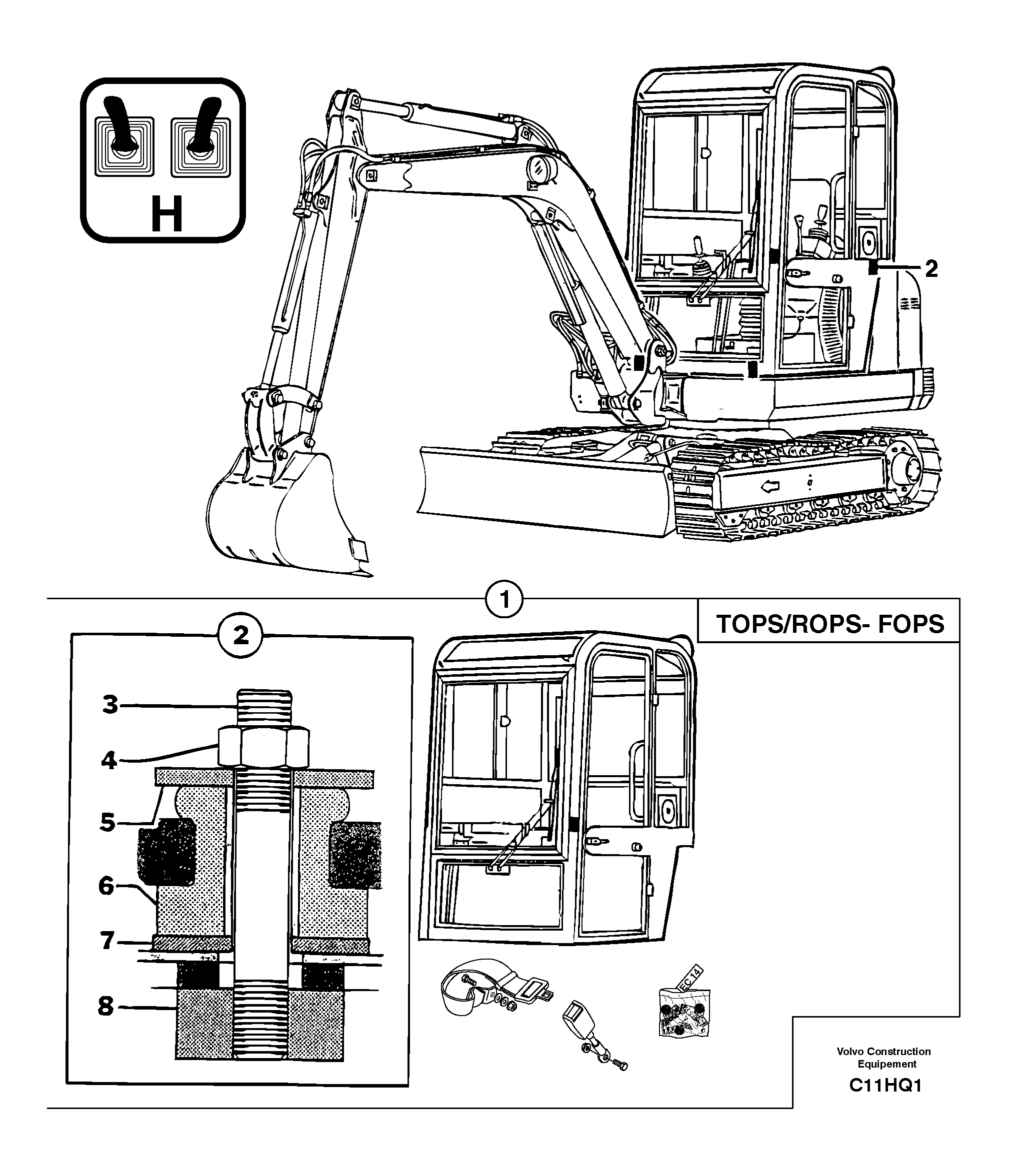 Equipped cabin — volvo parts diagram