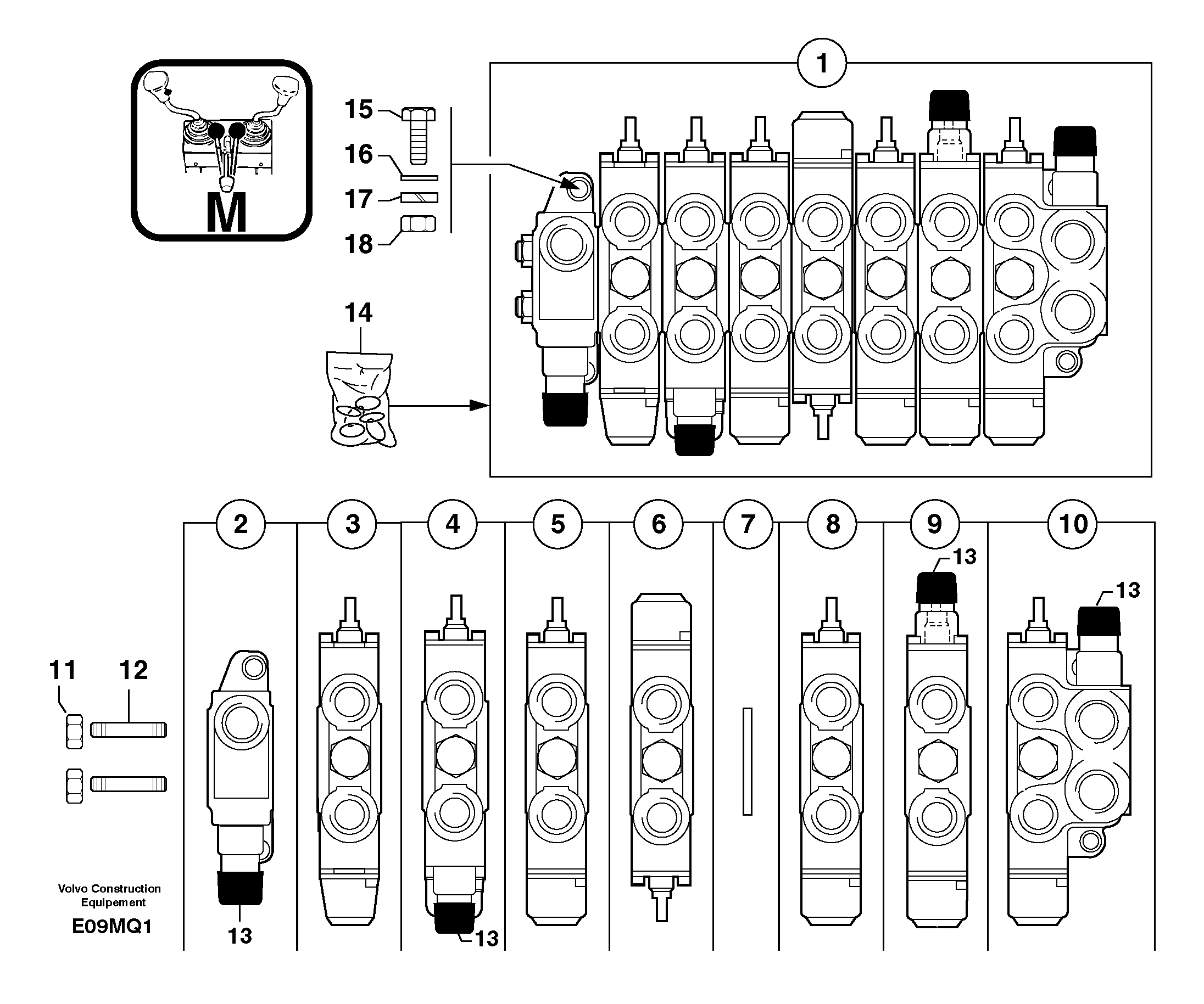 Control valve : 7 spools — volvo parts diagram