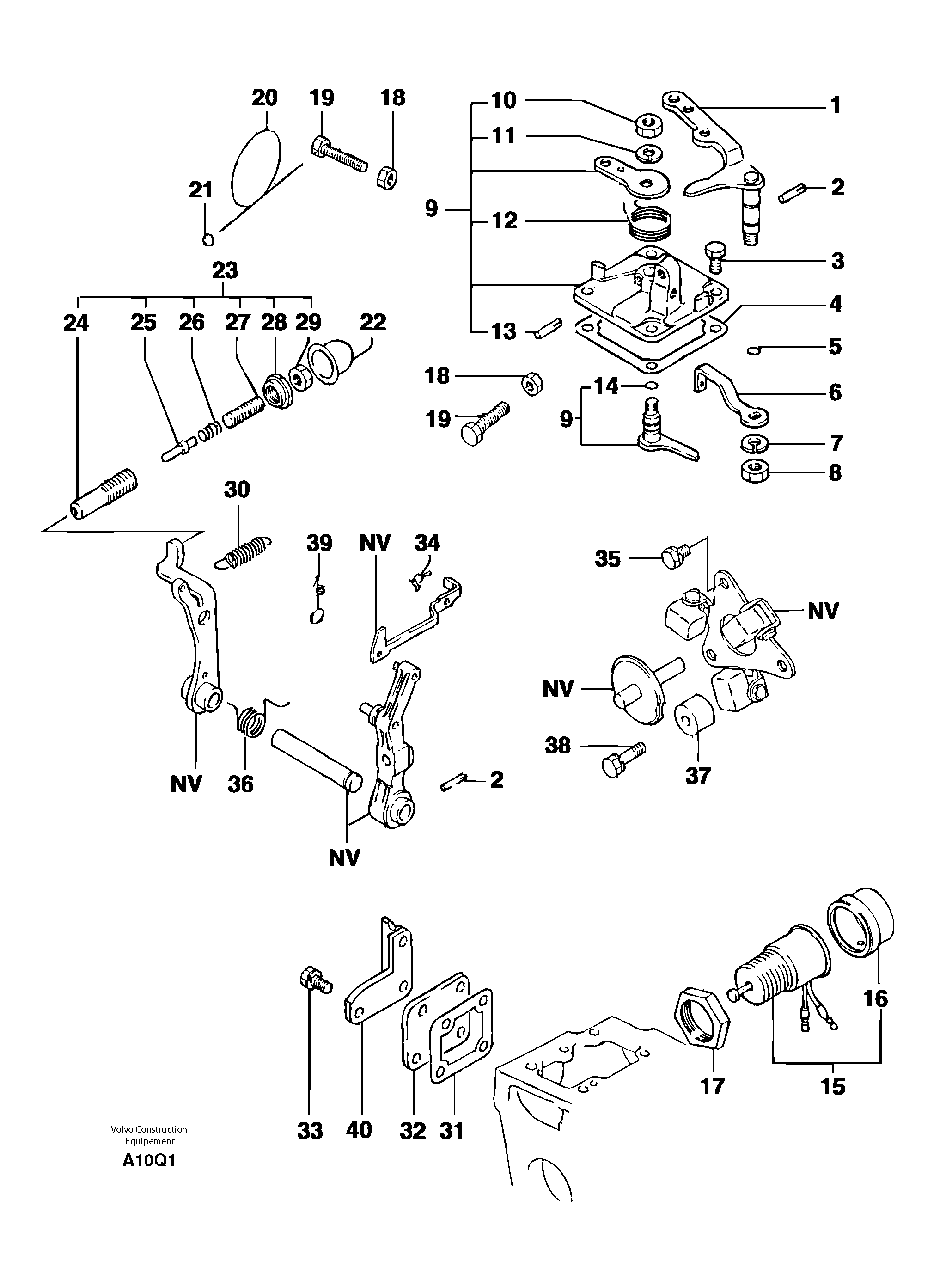 Engine injection pump control — volvo parts diagram