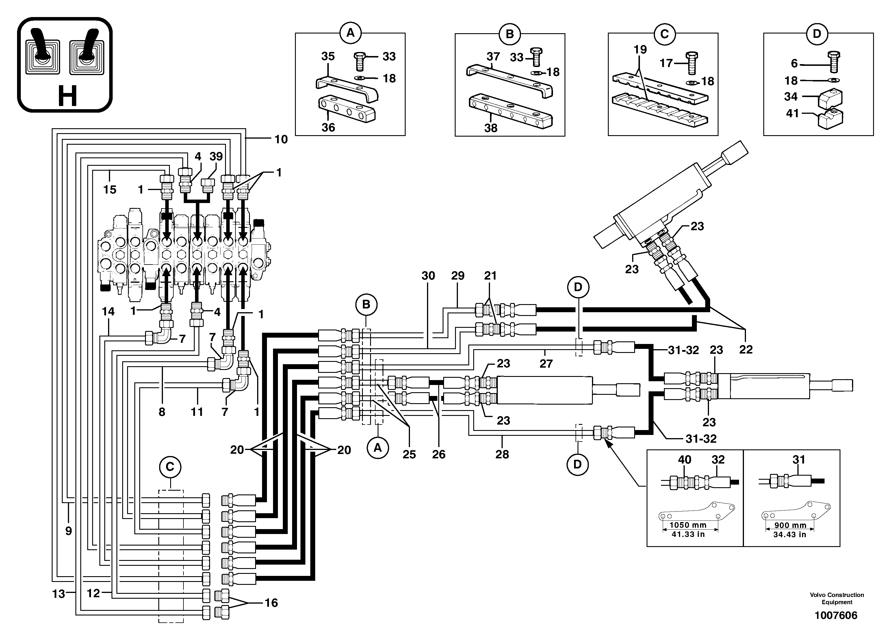 Hydr. circuit.( boom / dipper arm / bucket ) — volvo parts diagram