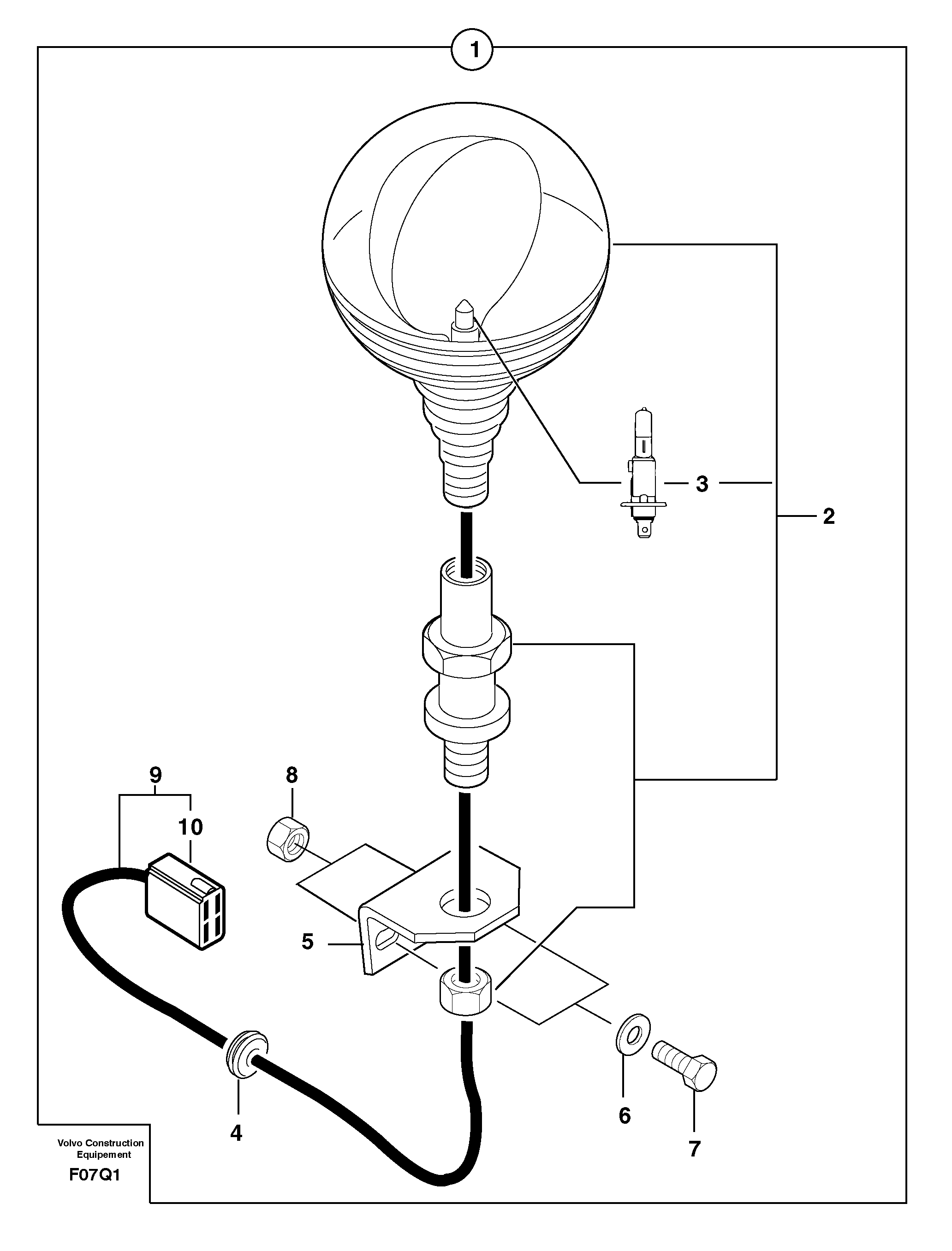 Flashing light on canopy — volvo parts diagram