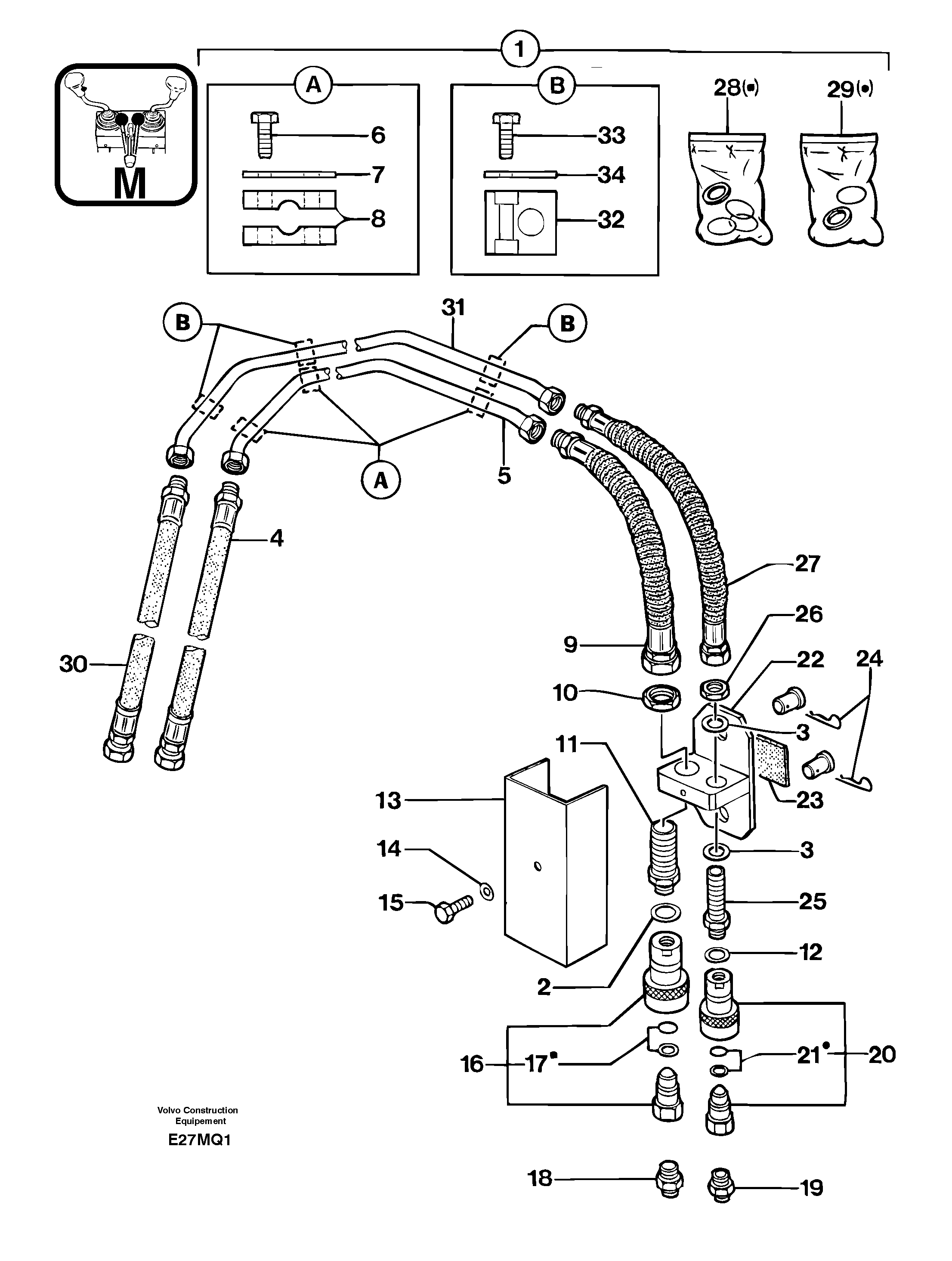 Hydraulic circuit ( rock breaker ) — volvo parts diagram