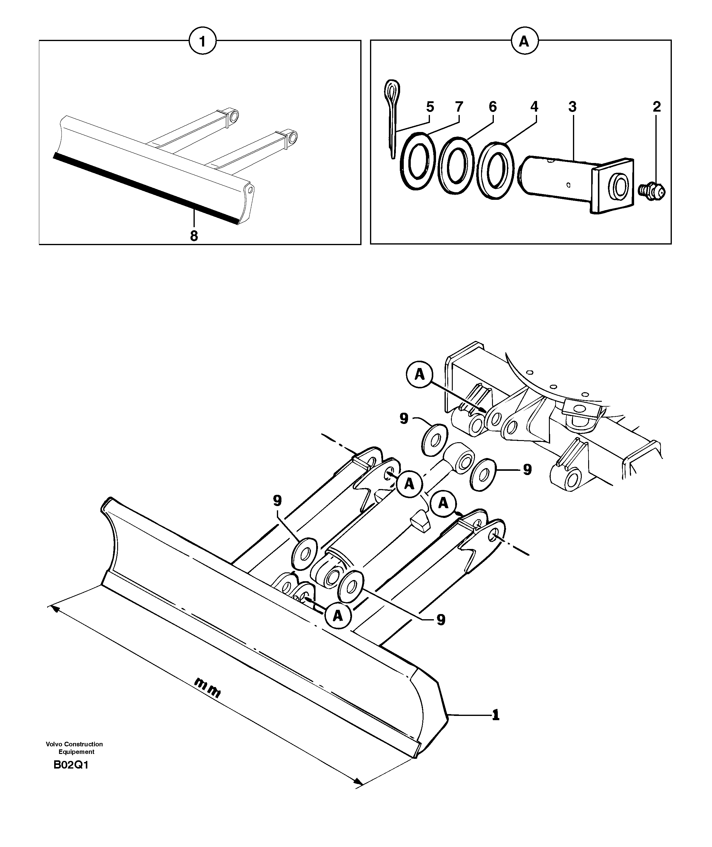 Dozer blade — volvo parts diagram