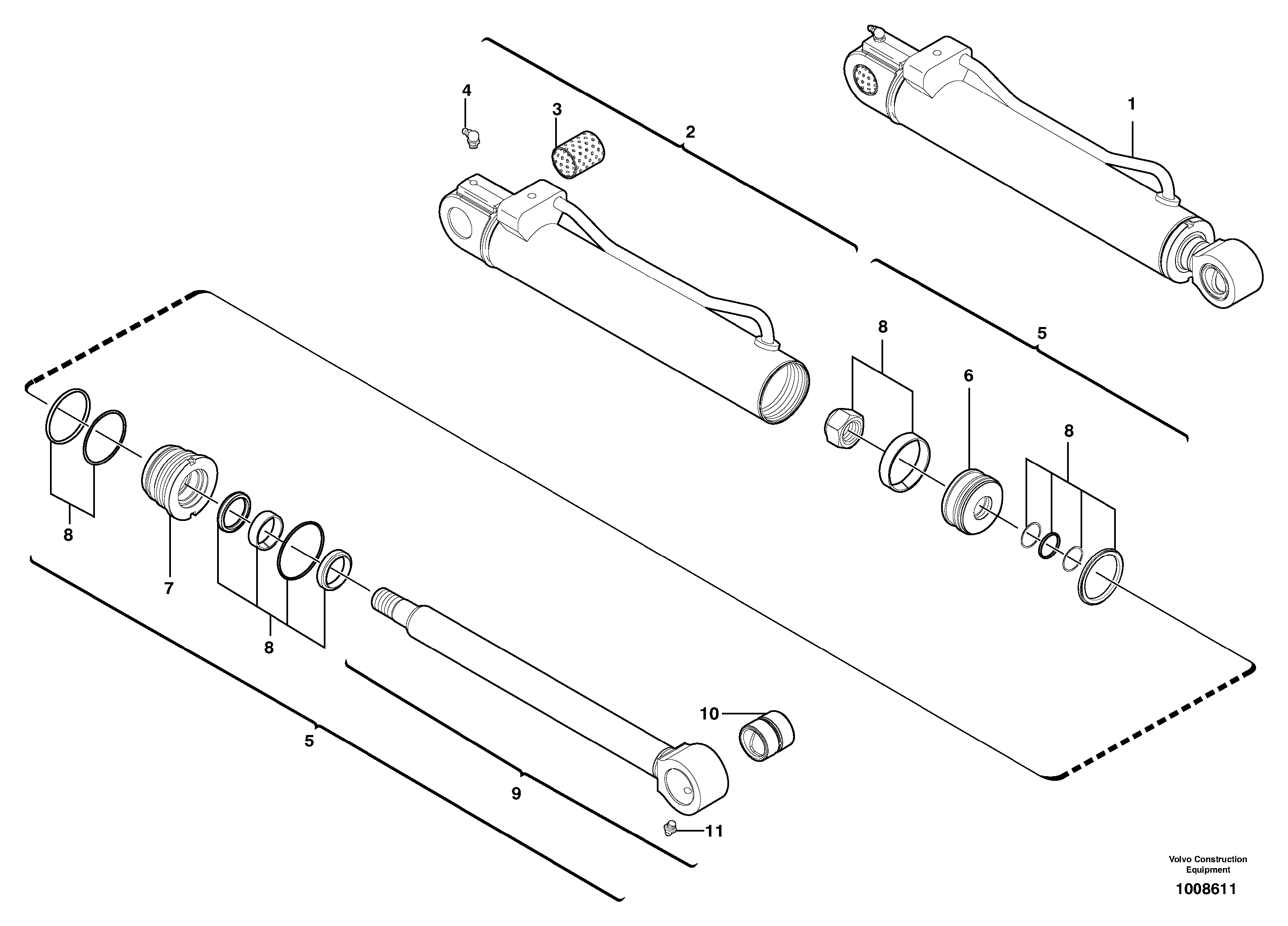 Bucket cylinder  S/N271.17088-S/N271.17089 — volvo parts diagram