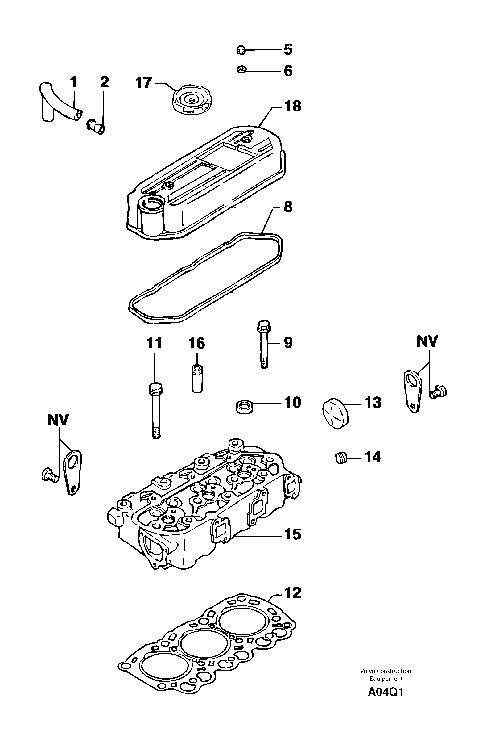 Cylinder head — volvo parts diagram