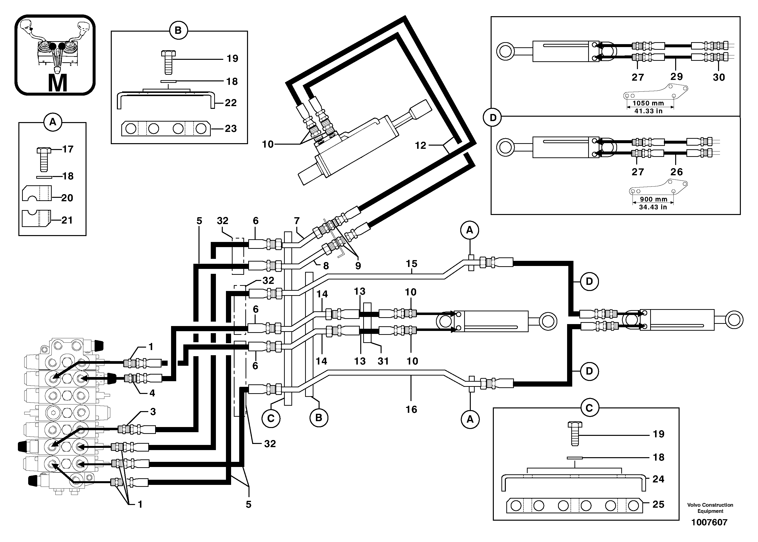 Hydr. circuit.( boom / dipper arm / bucket ) — volvo parts diagram