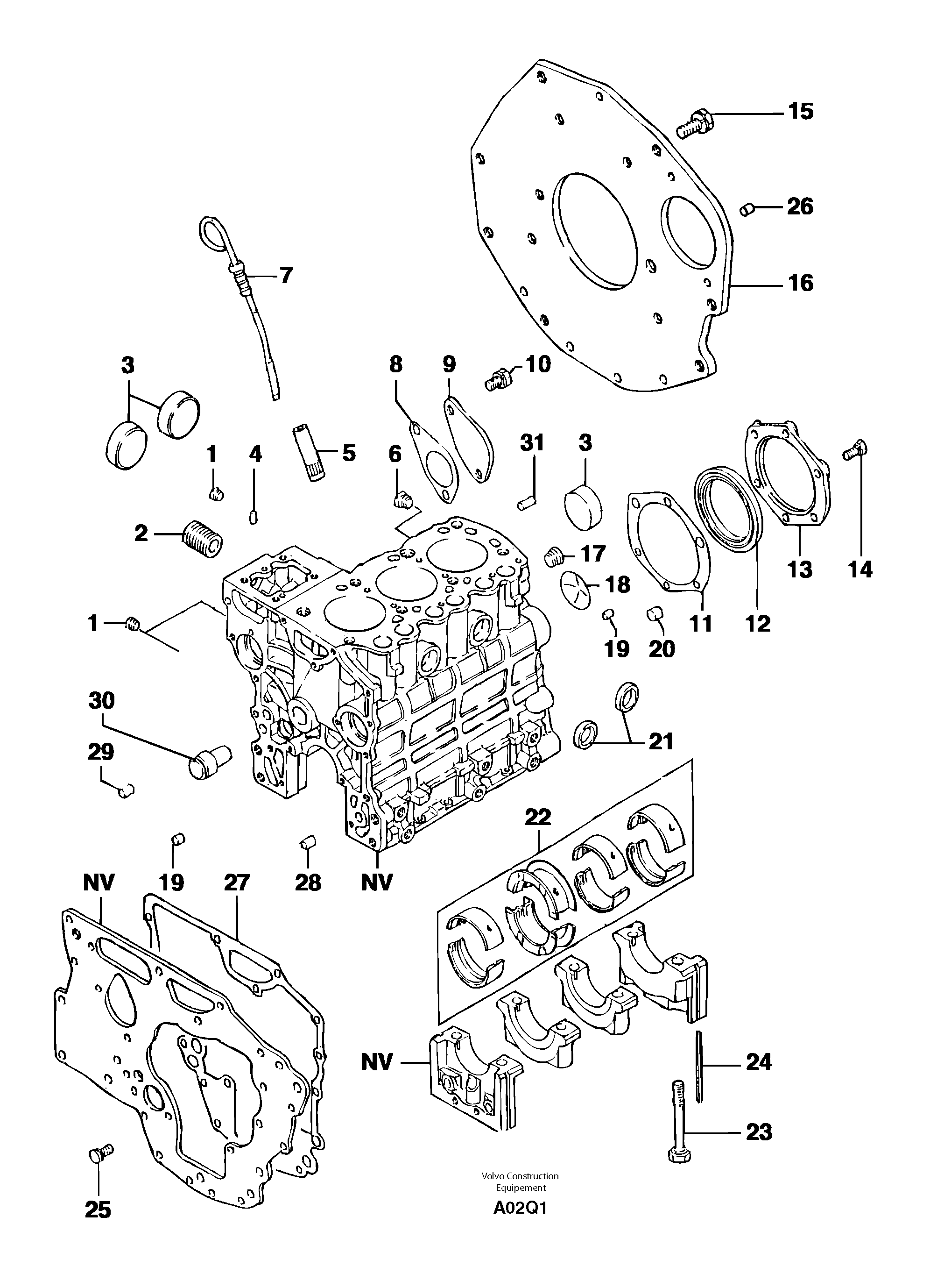 Cylinder block — volvo parts diagram