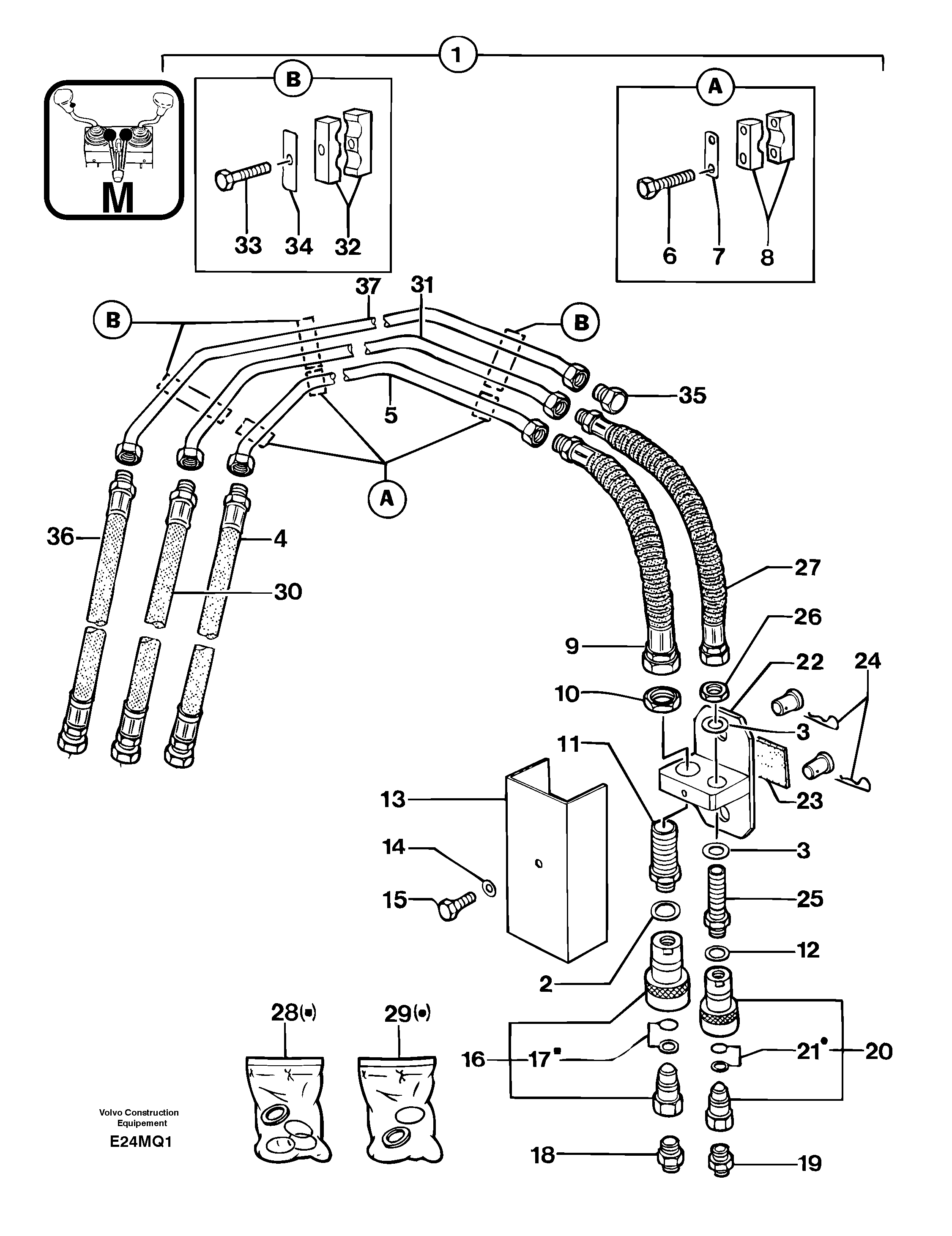 Hydraulic circuit ( accessories ) — volvo parts diagram