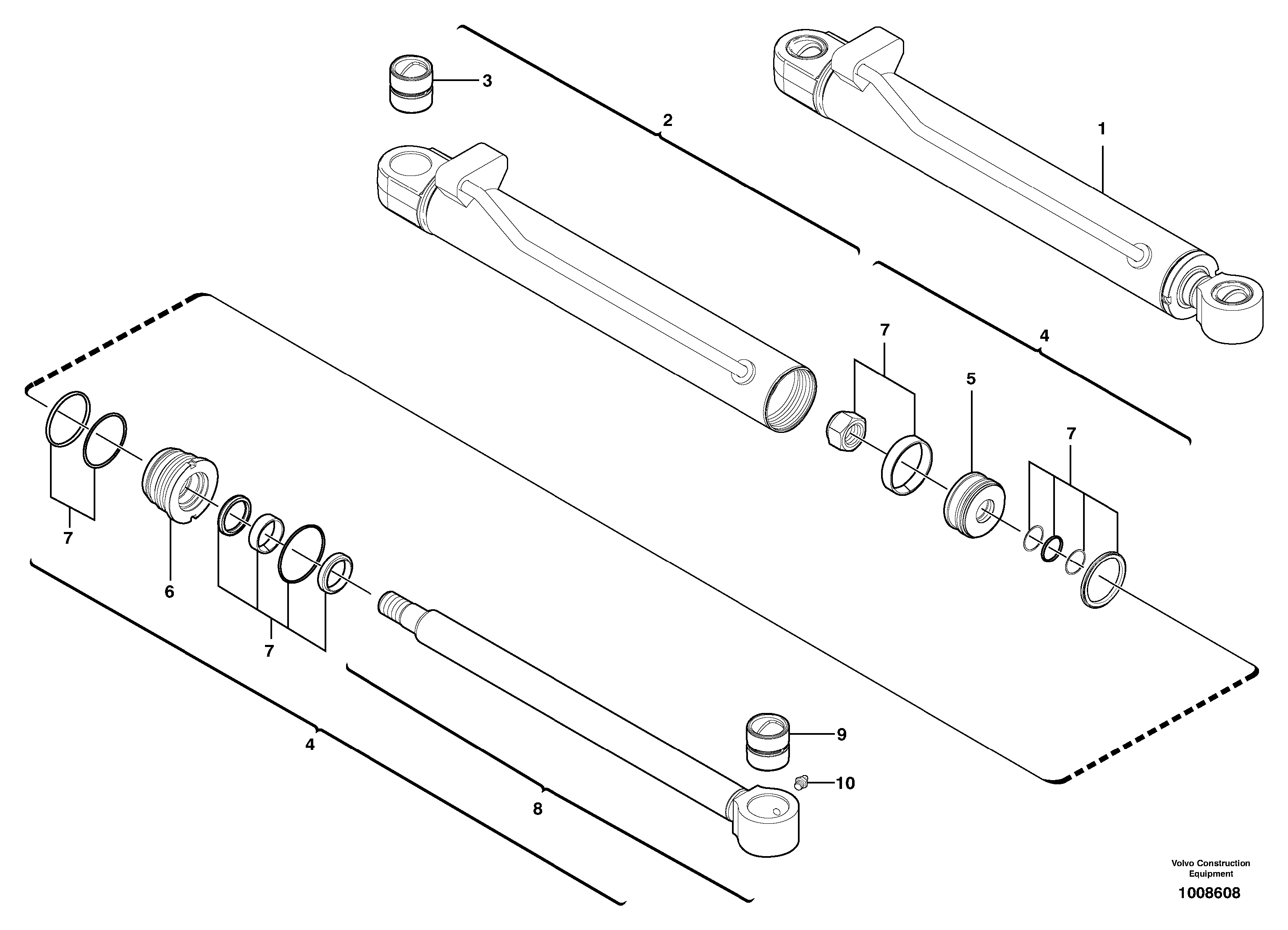Boom offset cylinder  S/N271.17088-S/N271.17089 — volvo parts diagram