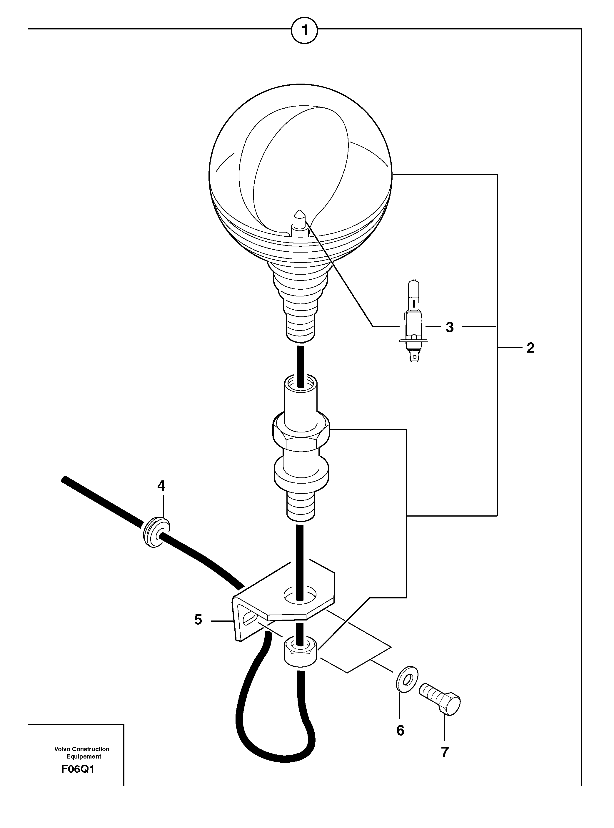 Flashing light on cab — volvo parts diagram