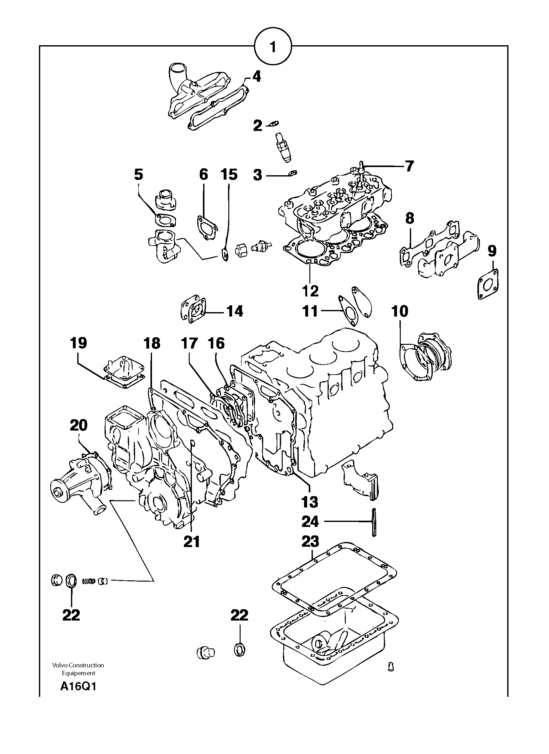 Engine gasket kit — volvo parts diagram
