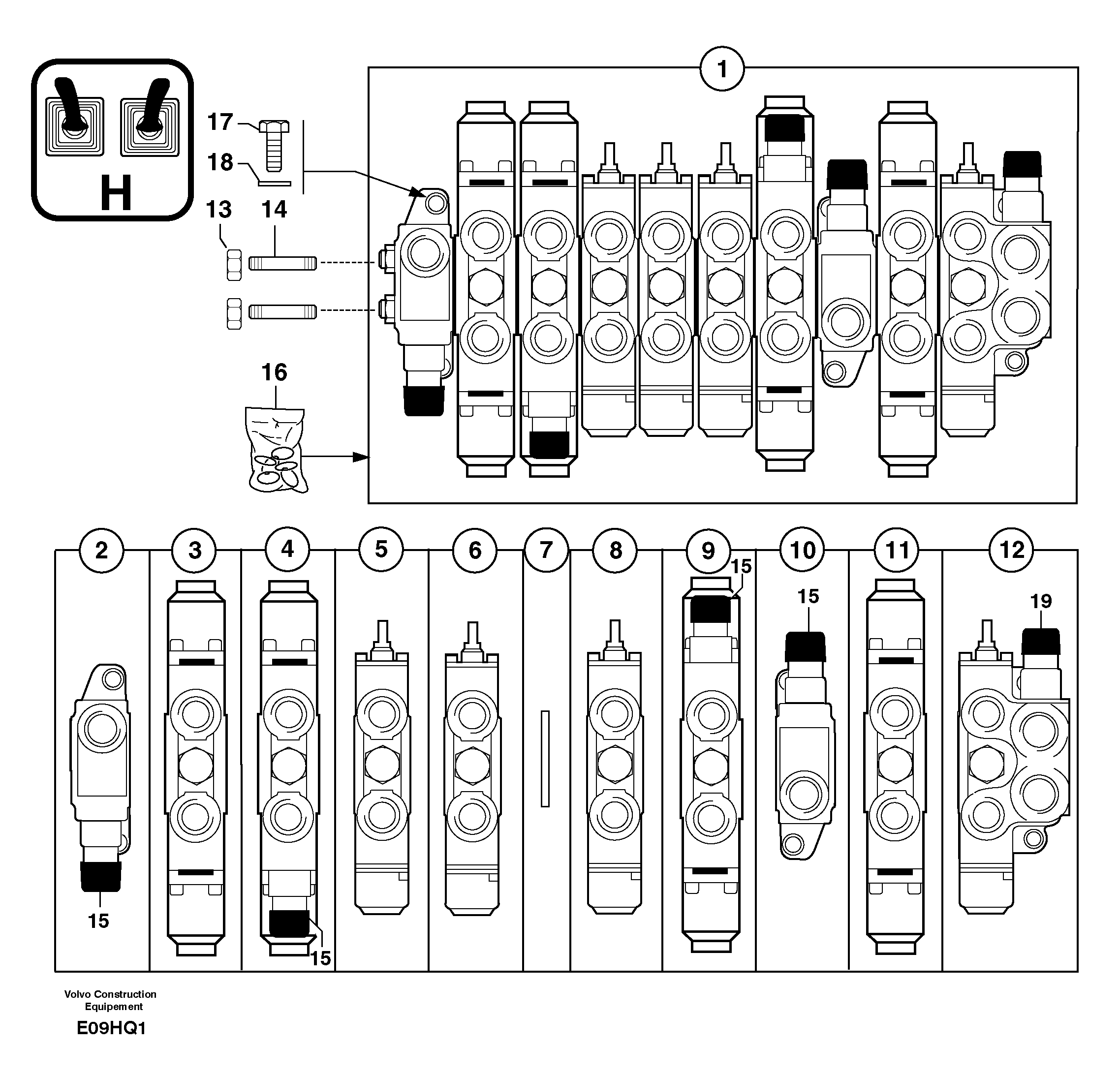 Control valve : 8 spools — volvo parts diagram