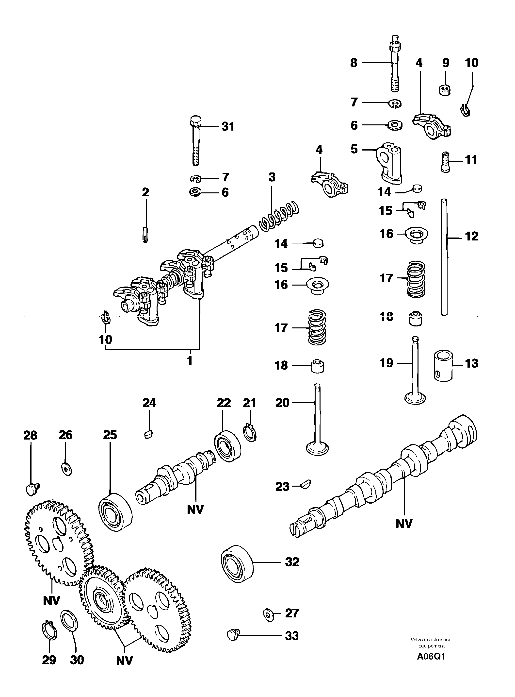 Timing gears — volvo parts diagram