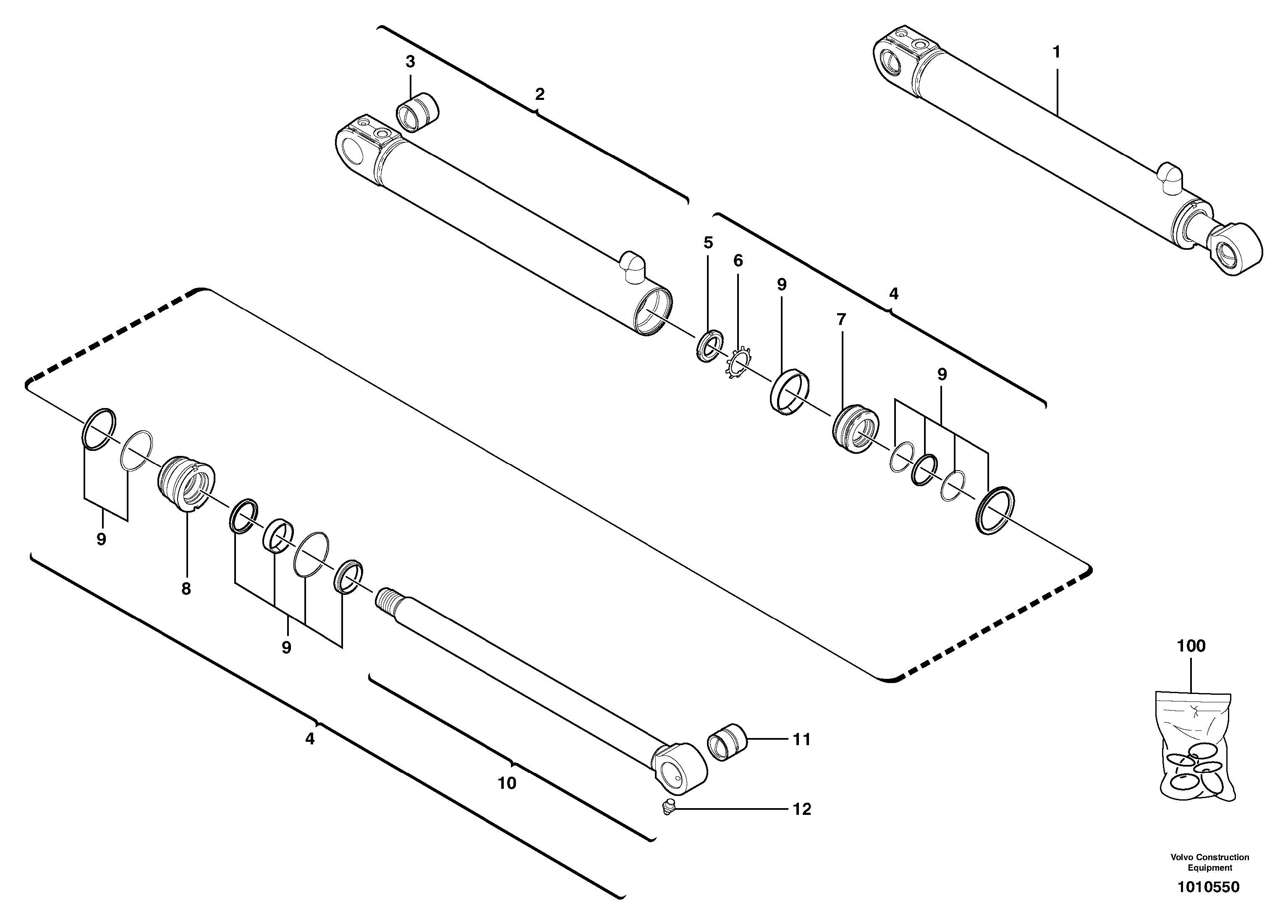 Boom offset cylinder — volvo parts diagram