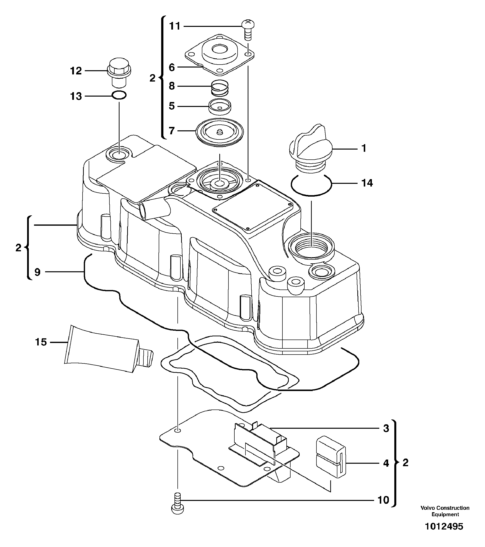 Valve cover — volvo parts diagram
