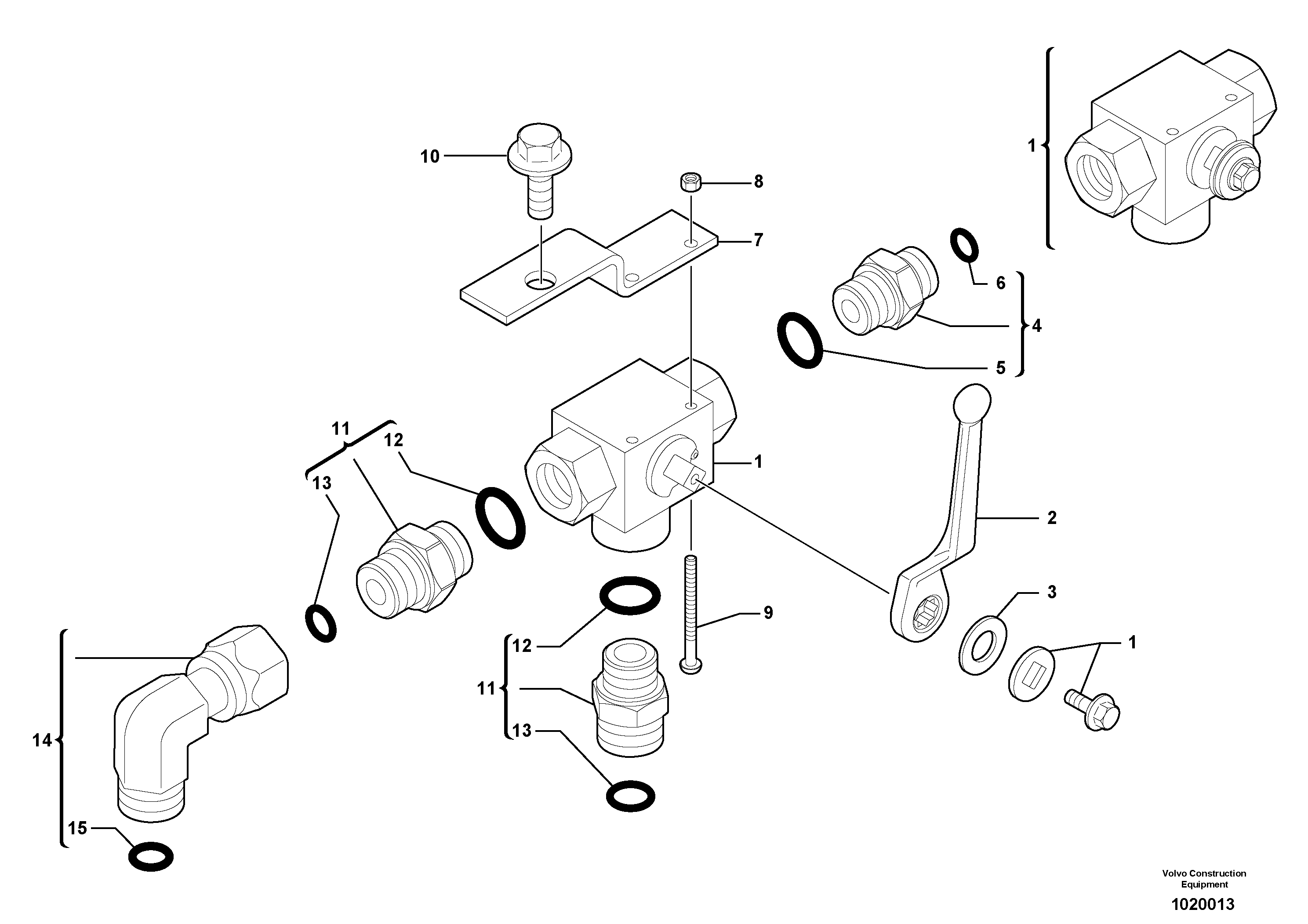 Three-way valve — volvo parts diagram