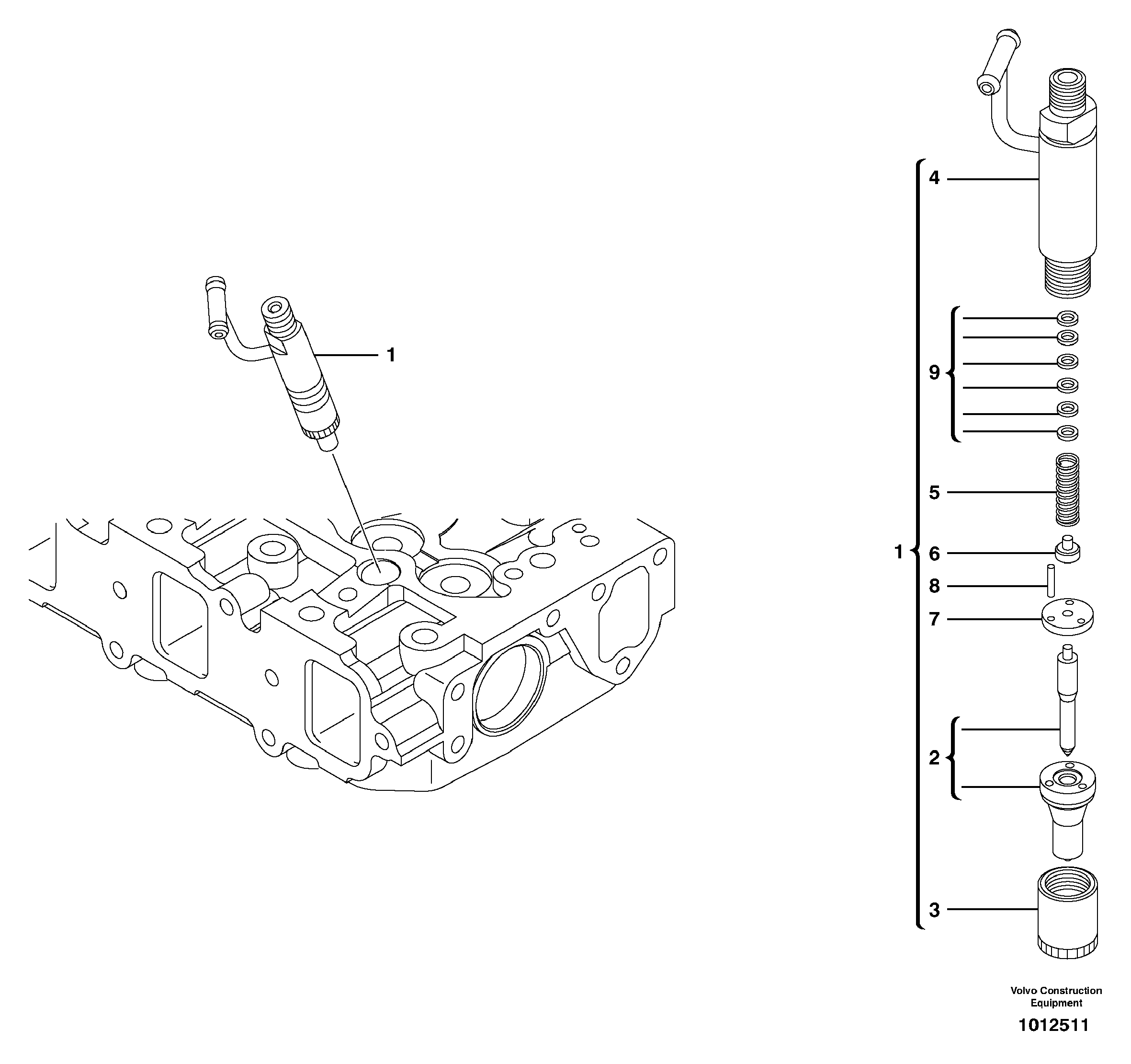 Injector — volvo parts diagram