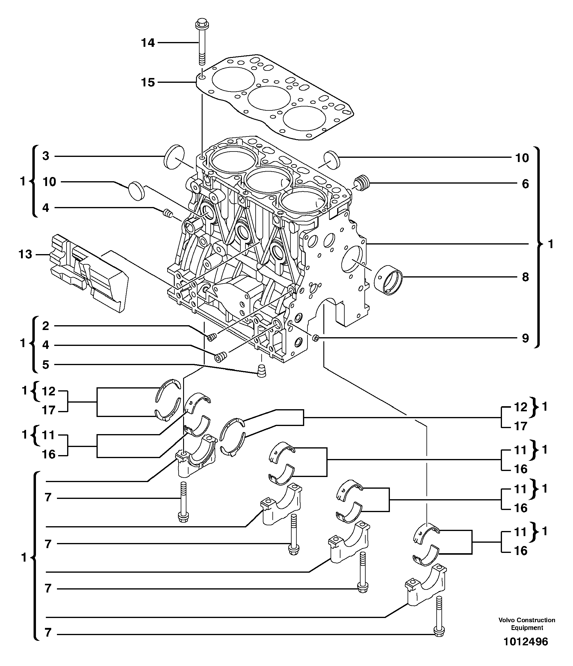 Cylinder block — volvo parts diagram