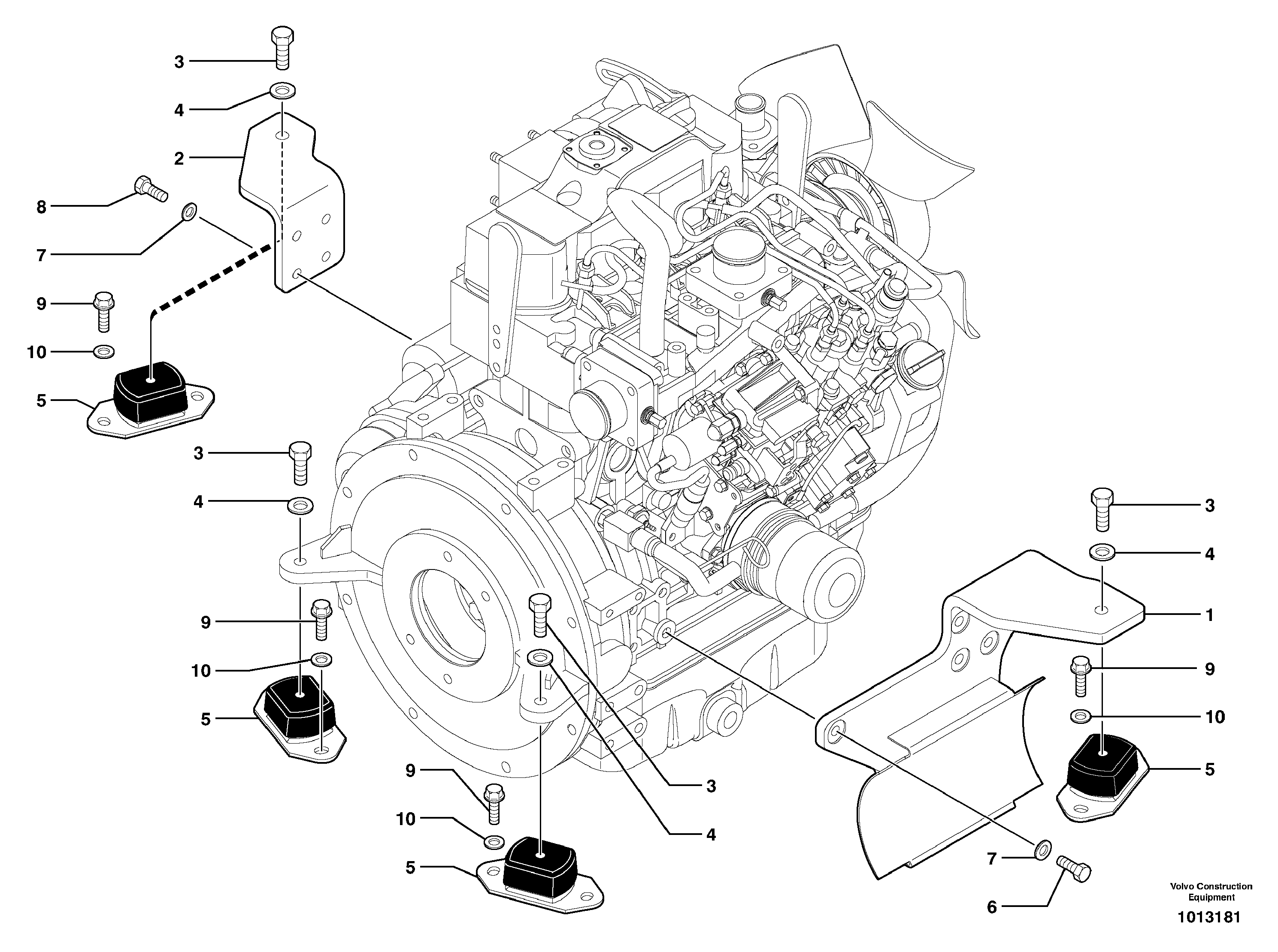 Engine mounts — volvo parts diagram