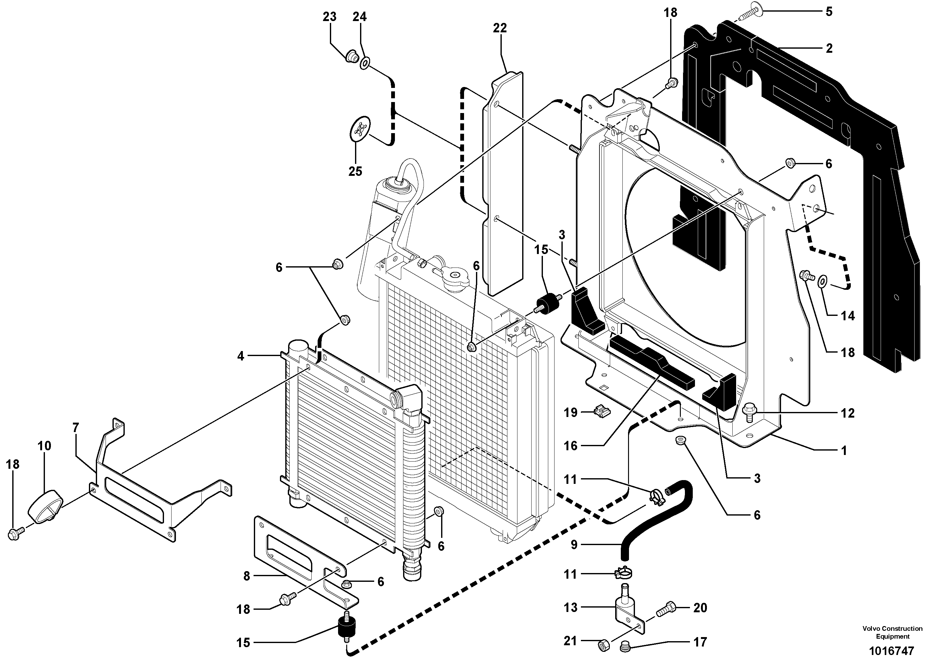 Radiator installation — volvo parts diagram