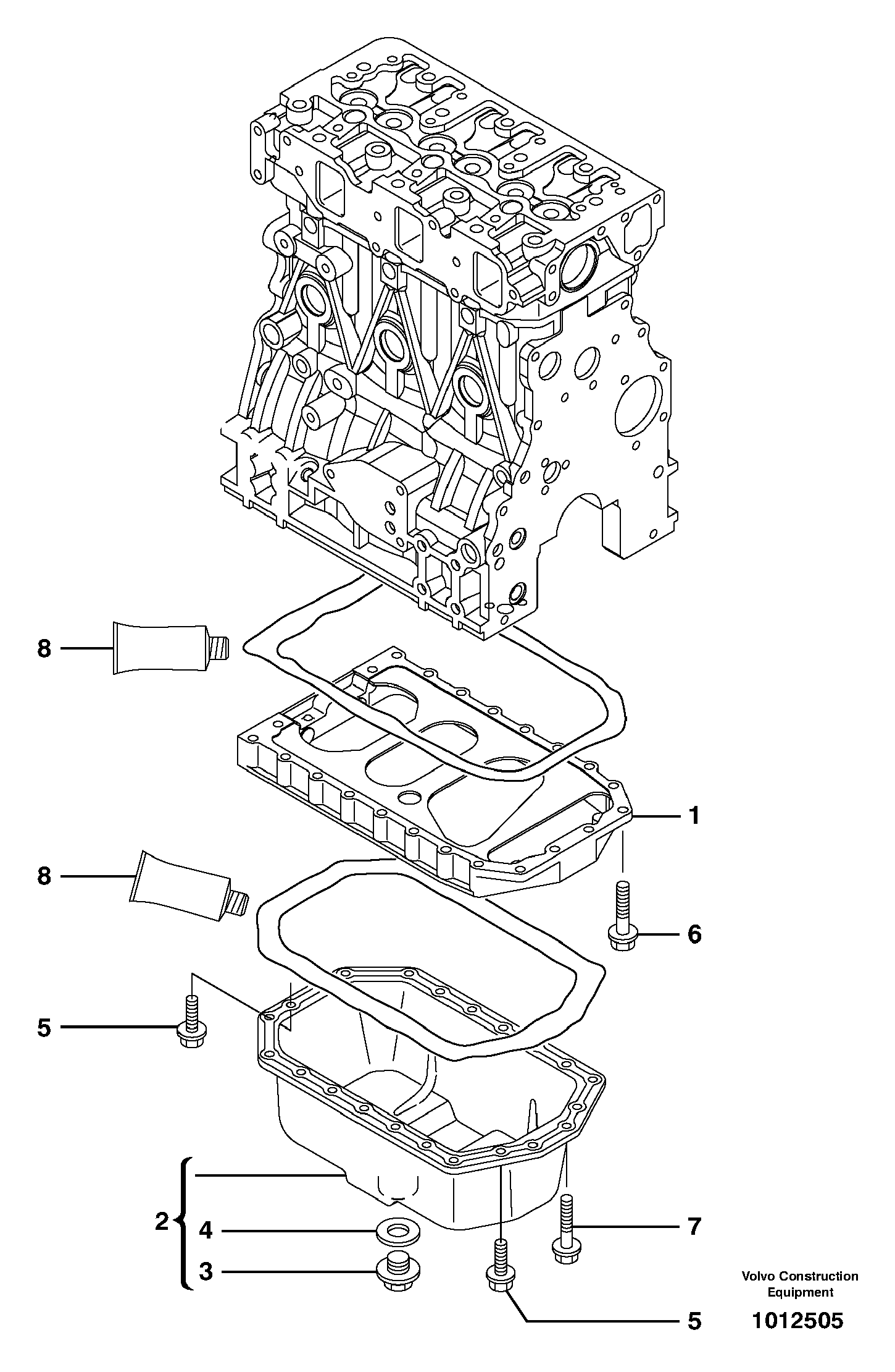 Oil sump — volvo parts diagram