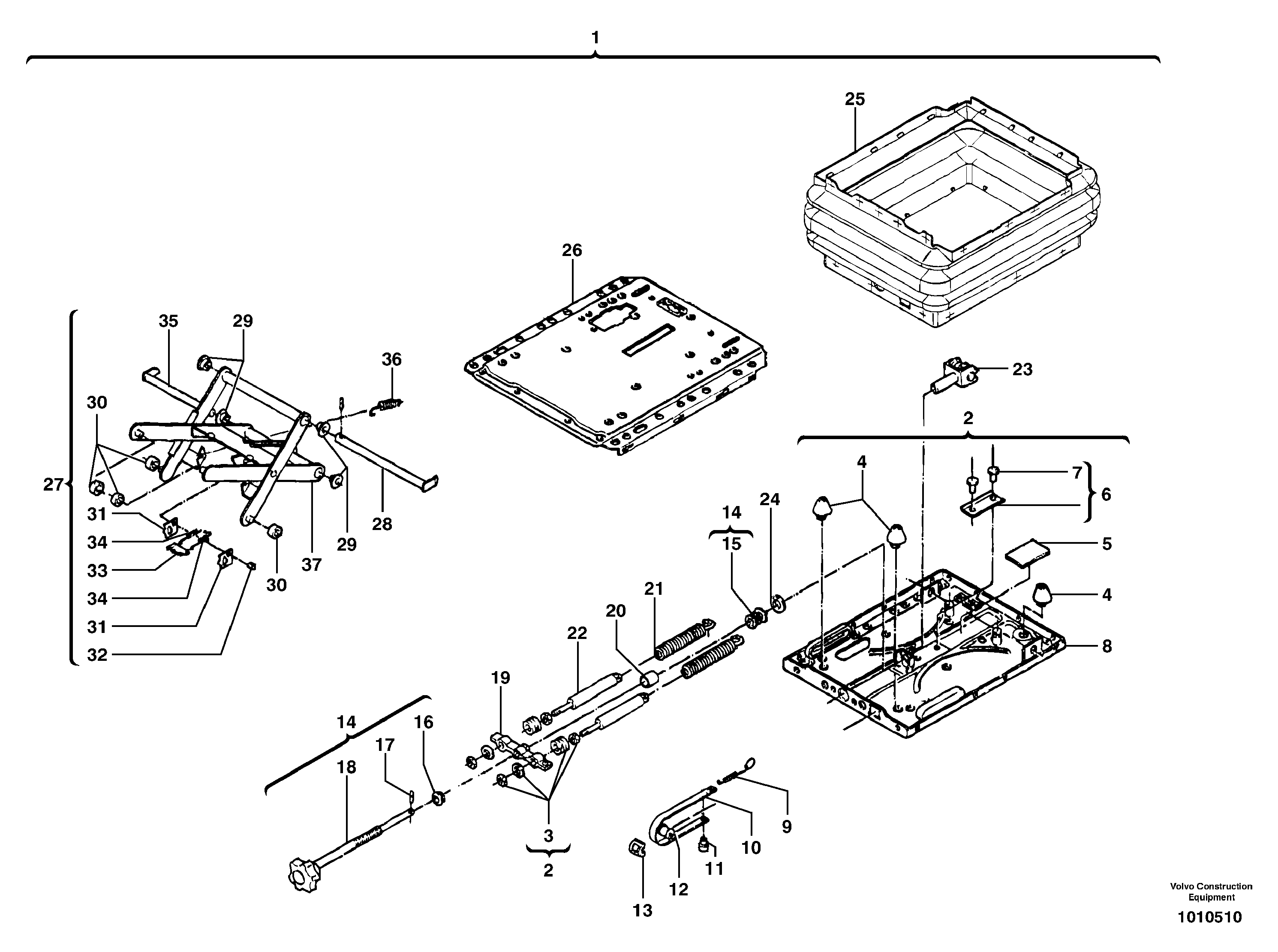 Suspension seat assembly — volvo parts diagram