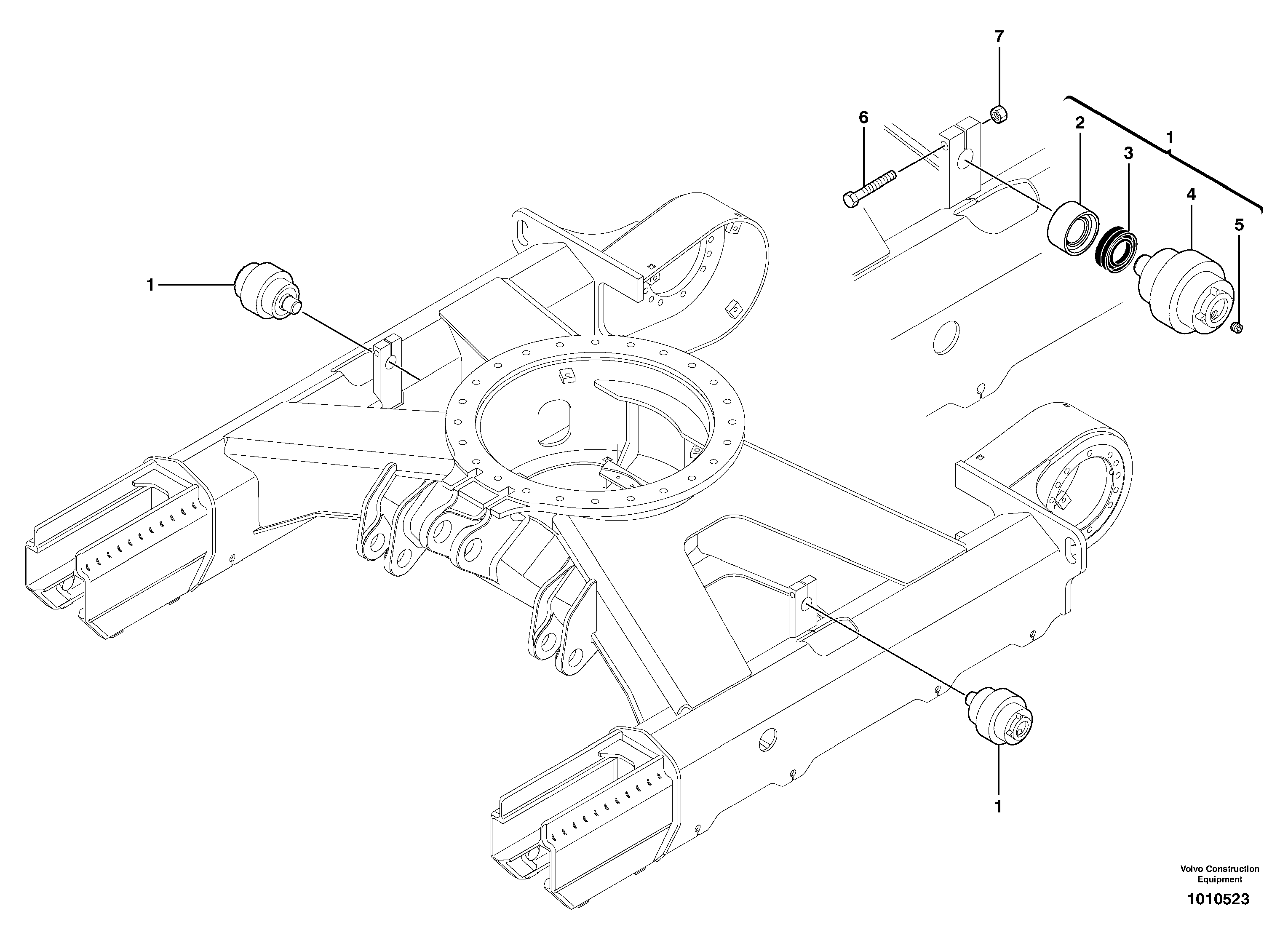 Upper roller ( steel and rubber tracks ) — volvo parts diagram