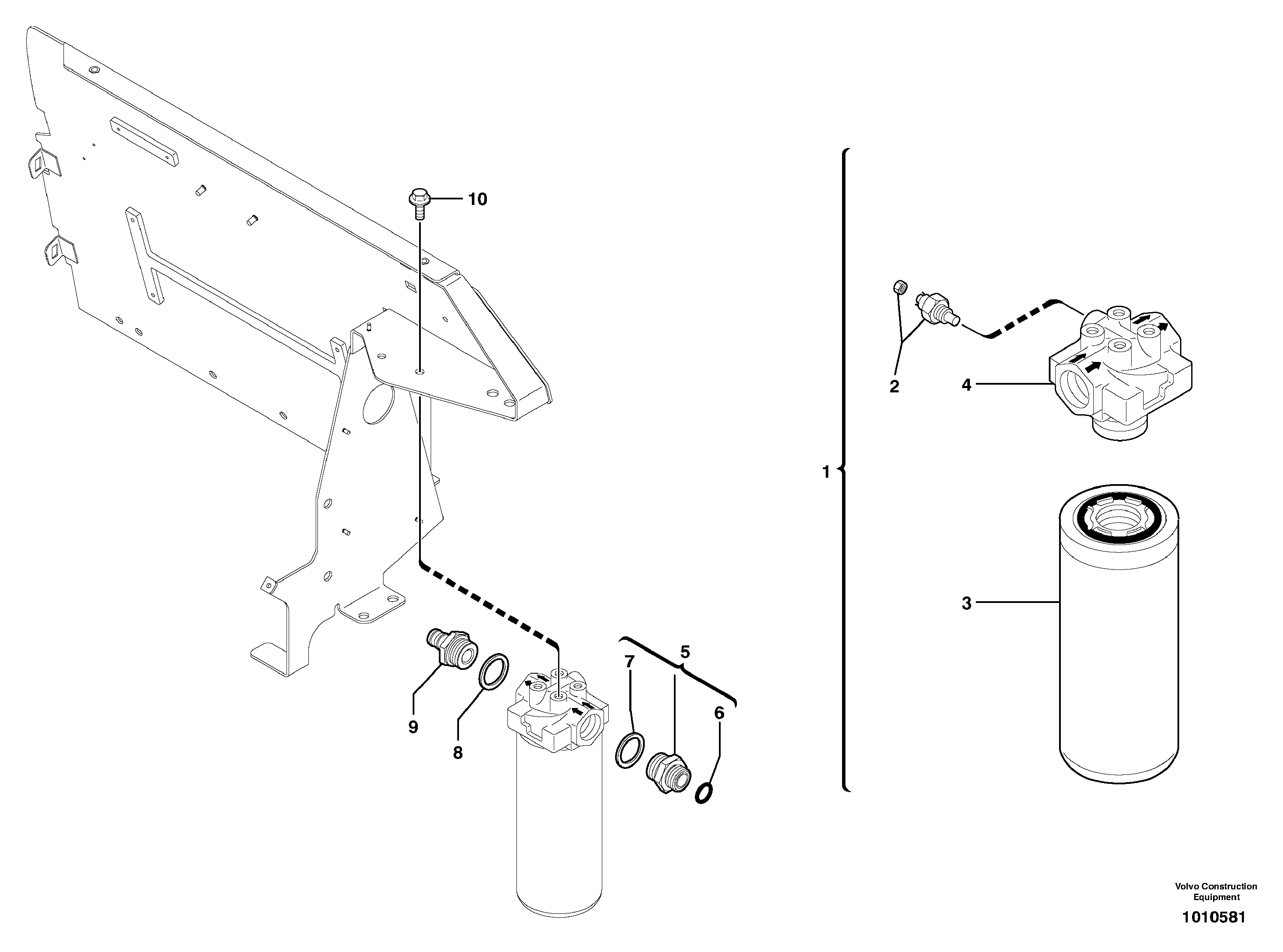 Hydraulic oil filter — volvo parts diagram