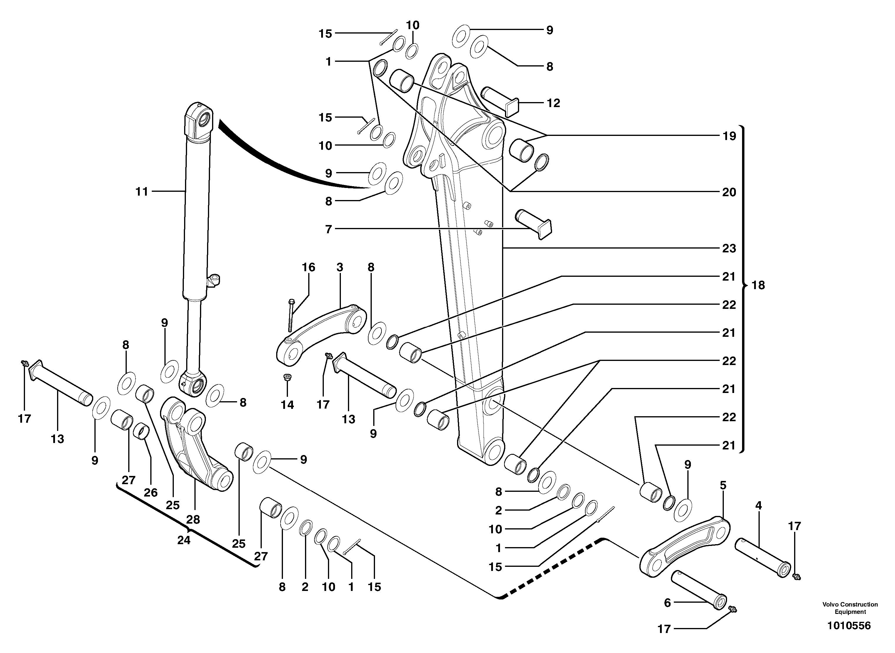 Dipper arm — volvo parts diagram
