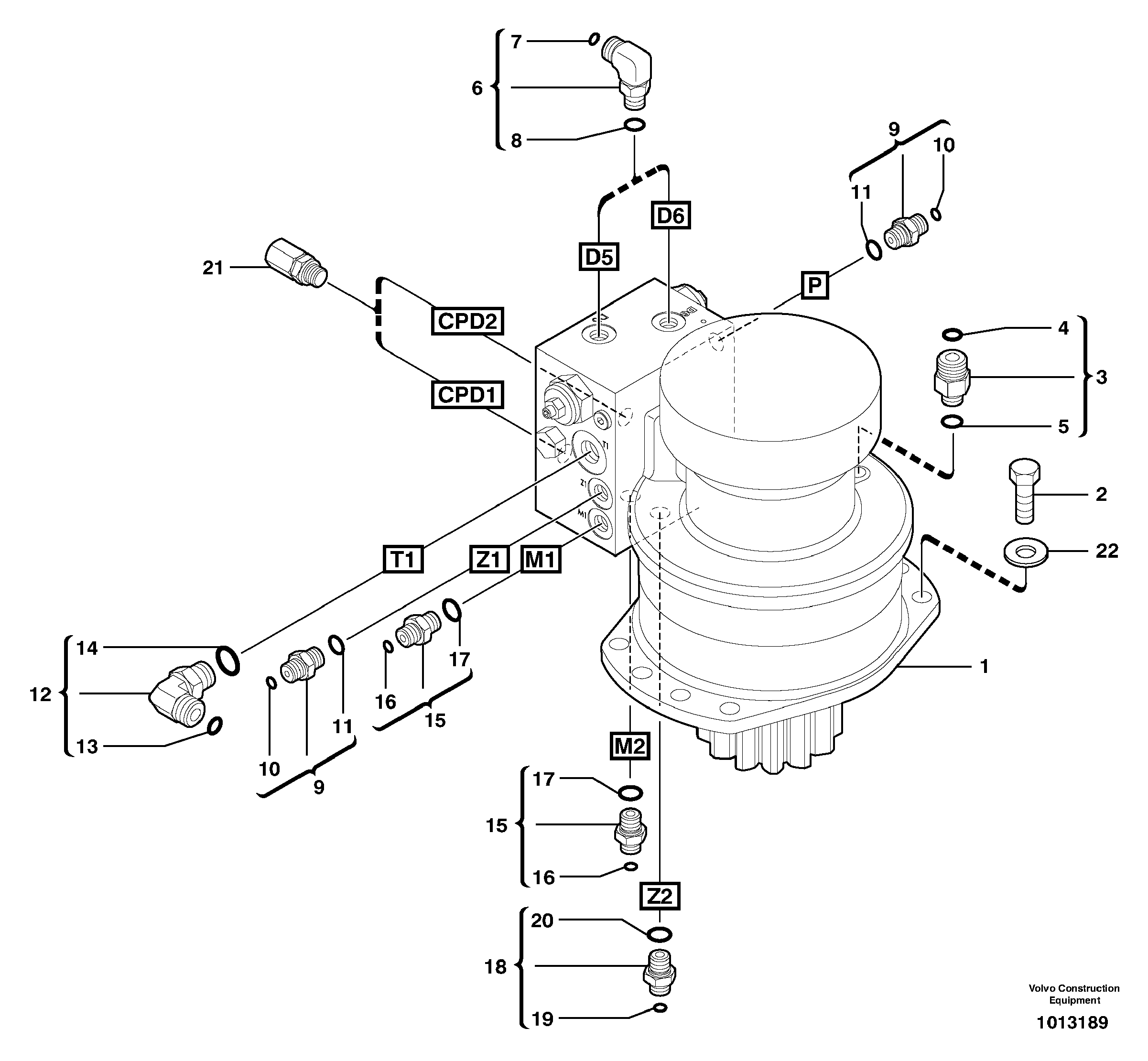 Slewing gear motor installation — volvo parts diagram