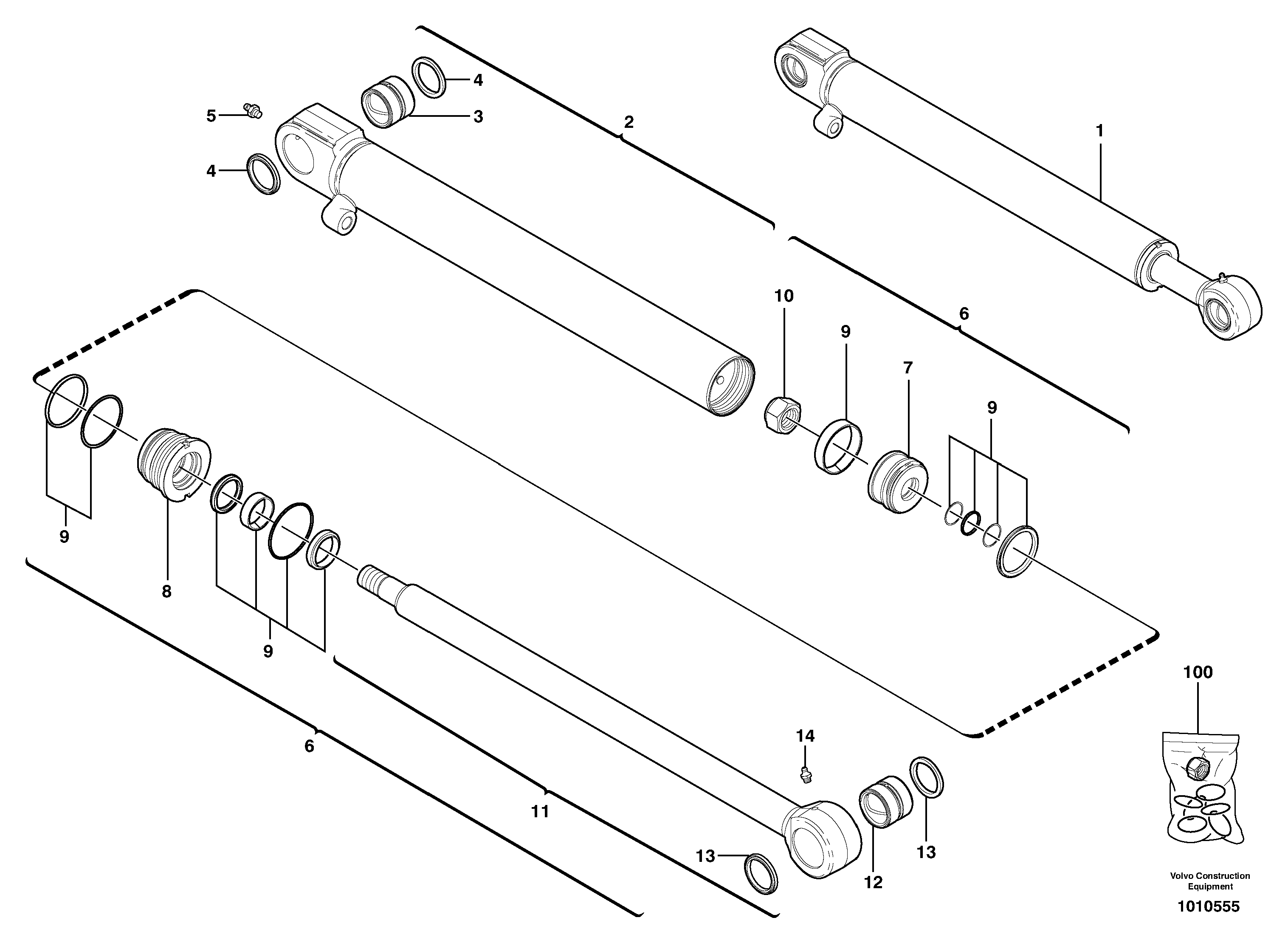 Bucket cylinder — volvo parts diagram