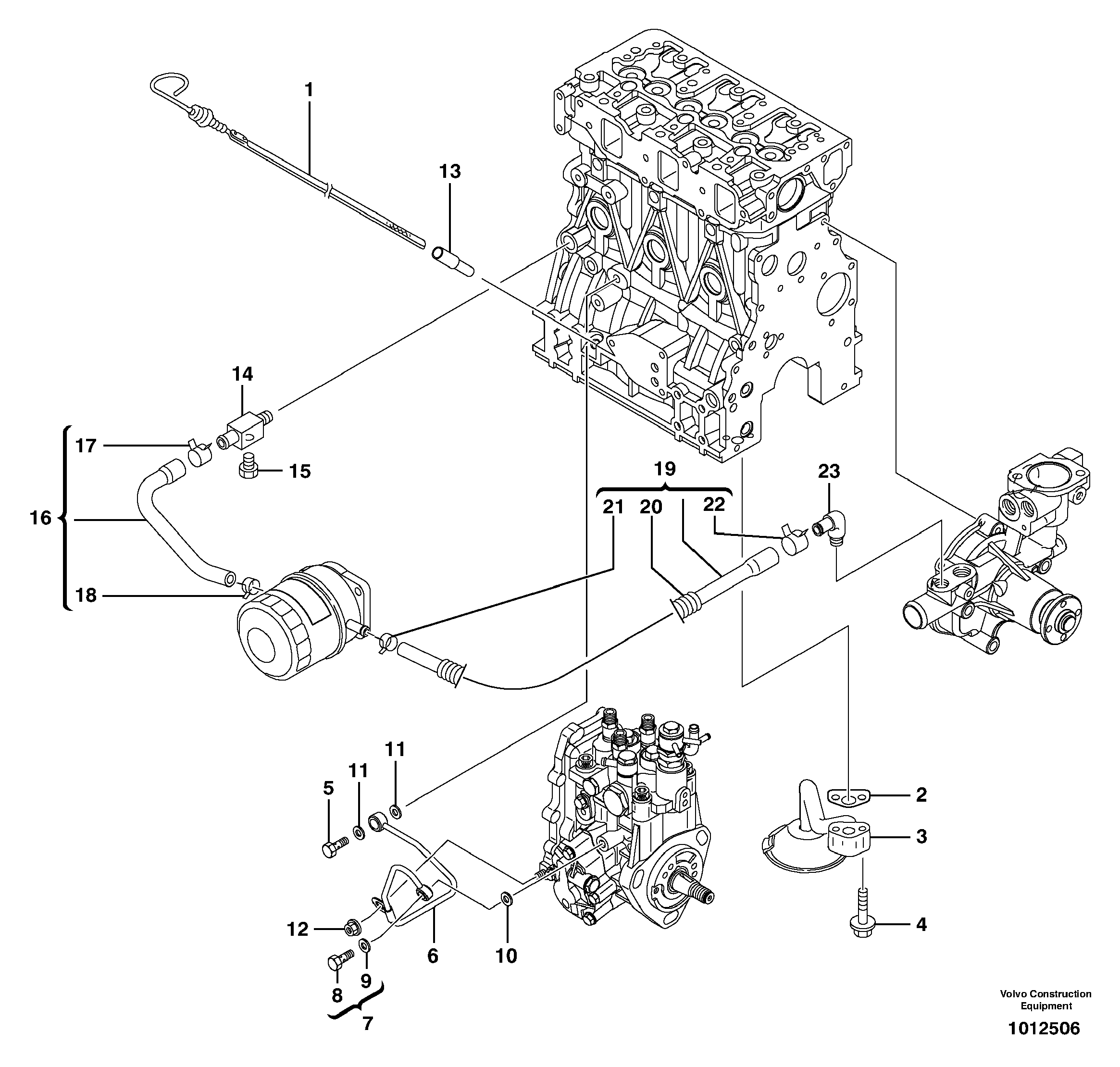 Lubricating oil system — volvo parts diagram