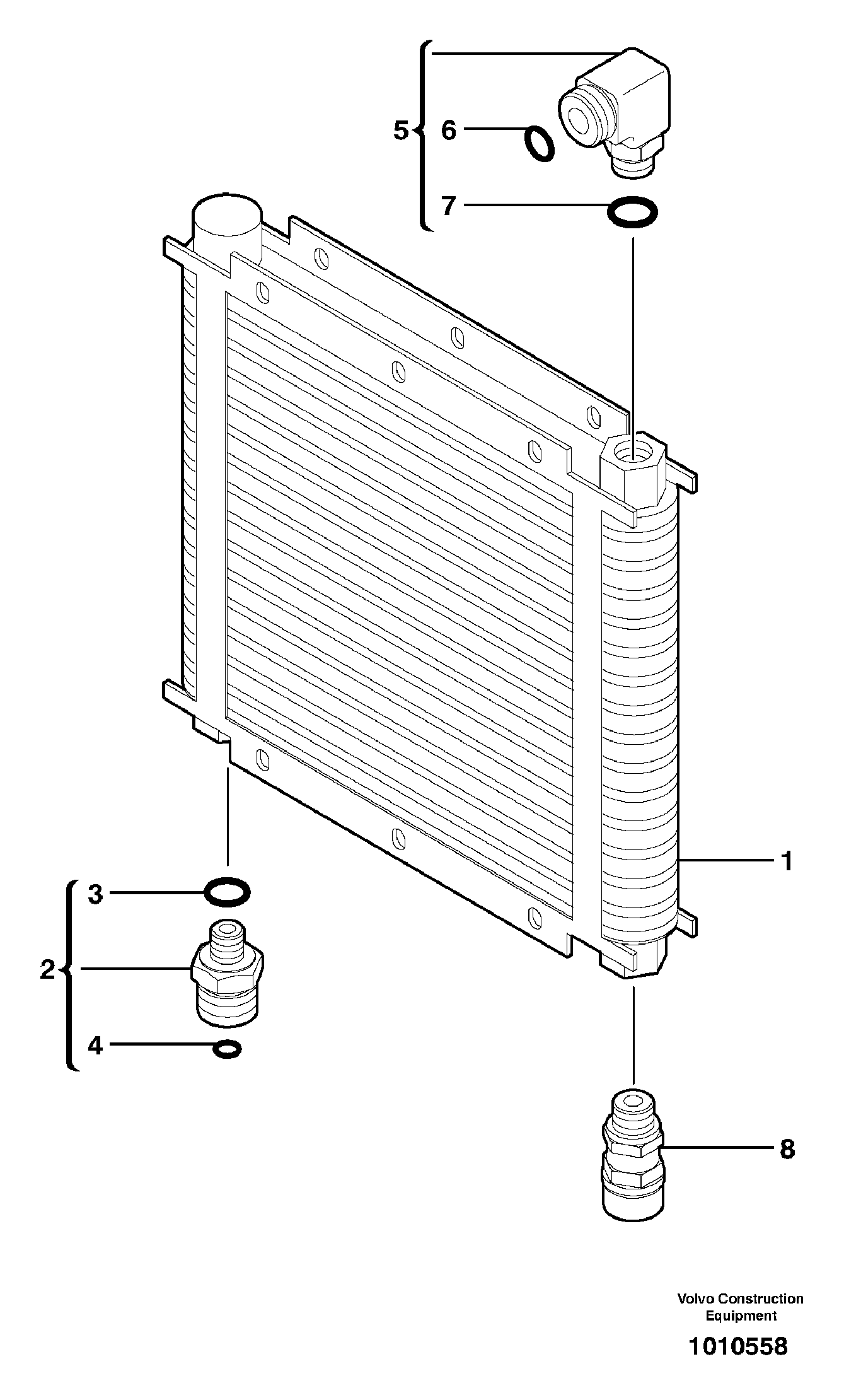 Cooling system: oil cooler — volvo parts diagram