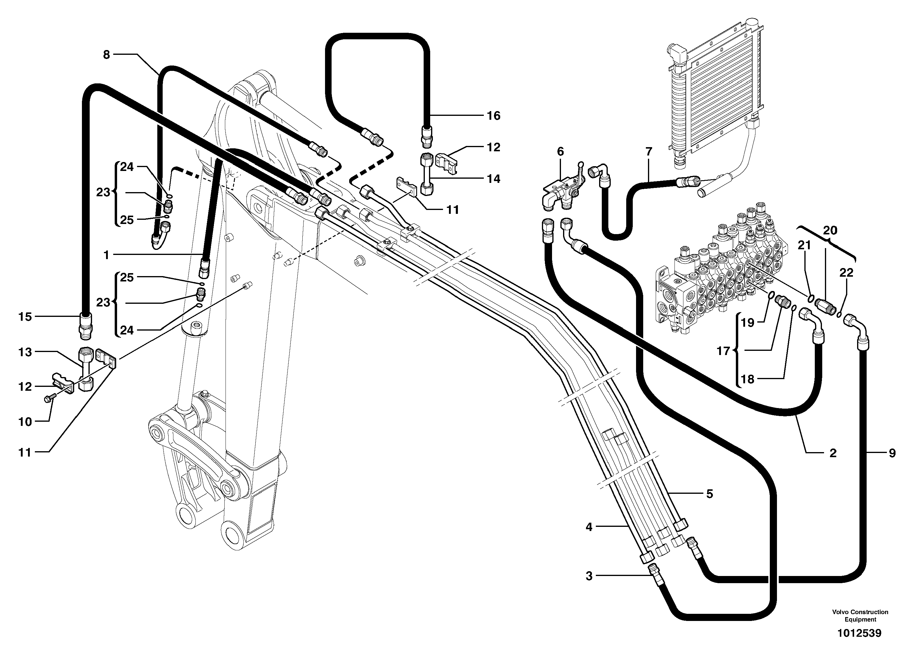 Hydraulic circuit ( double-acting ) — volvo parts diagram