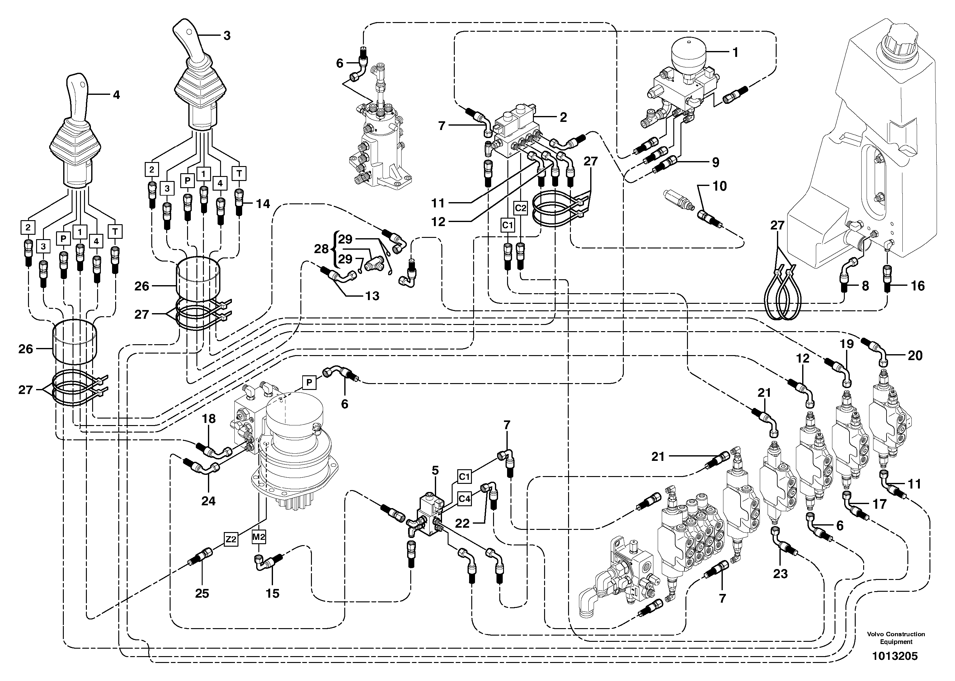 Hydraulic circuit ( low pressure )  STD — volvo parts diagram